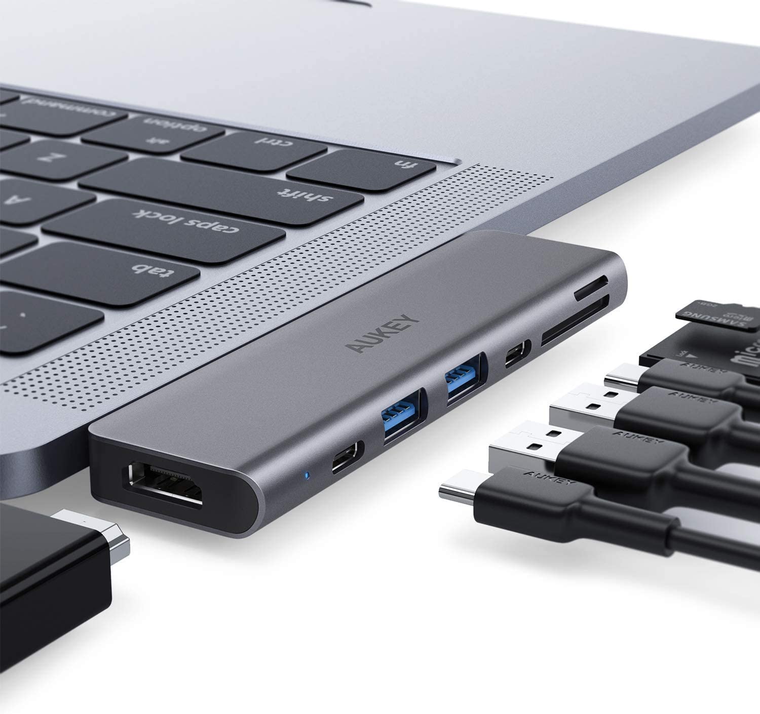Aukey CB-C76 Thunderbolt 3 40Gbps 7 in 1 USB C Hub