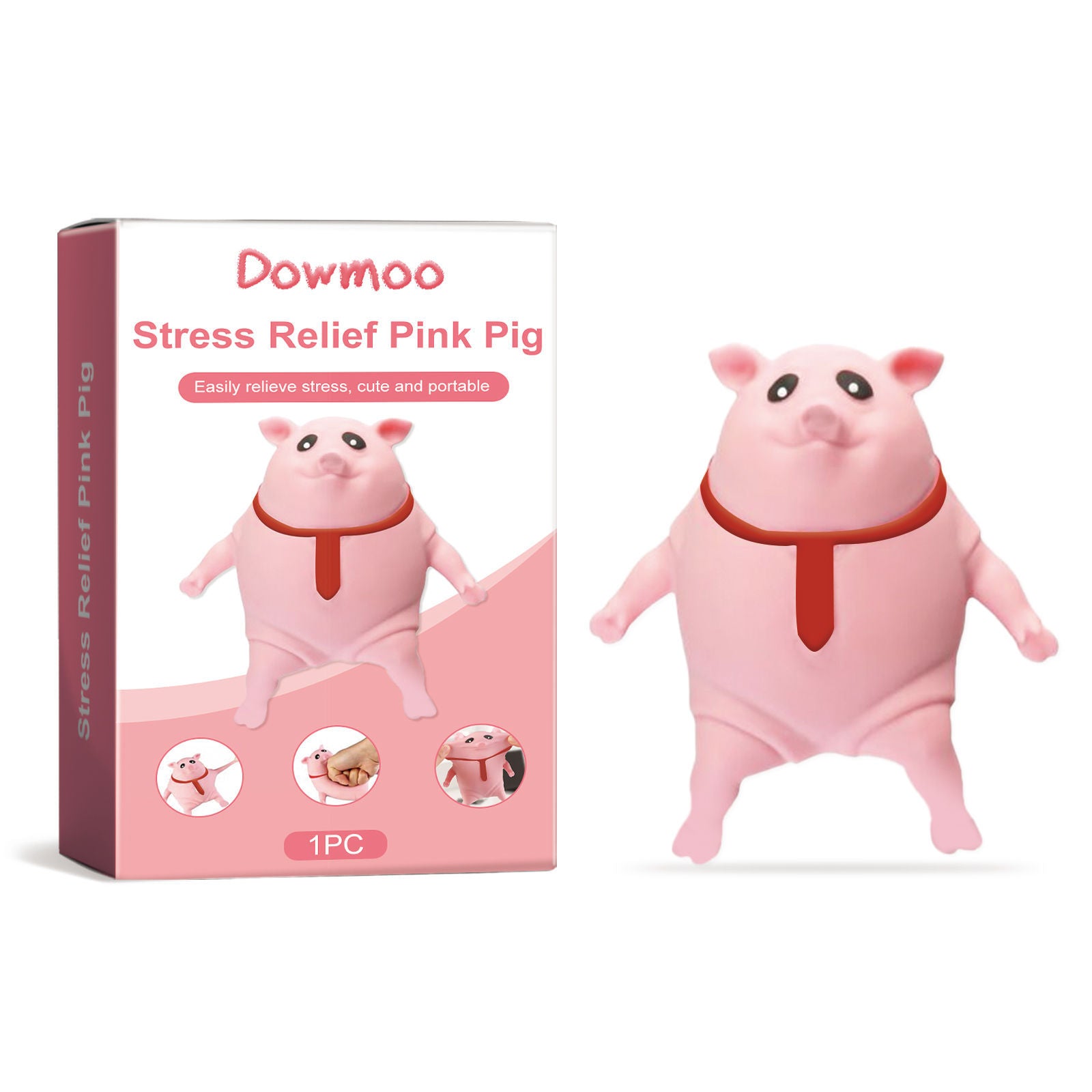 Cute Pink Pig Toy, Stress Relief Fun Toy, Creative Cartoon Design, Soft Decompression, Kids and Adults Entertainment ,1pcs