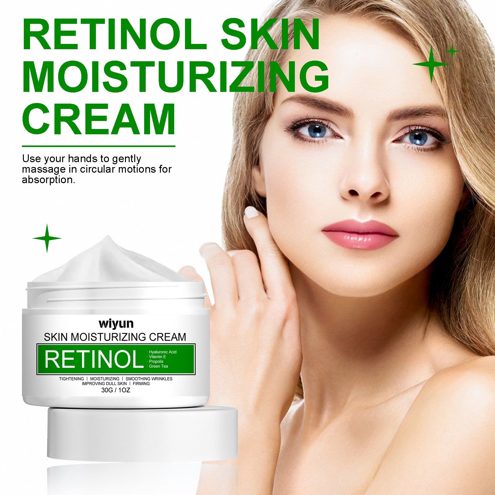 Bright White Retinol Moisturizer for Dull Skin, Anti-Aging, Hydrating, Brightening ,30g