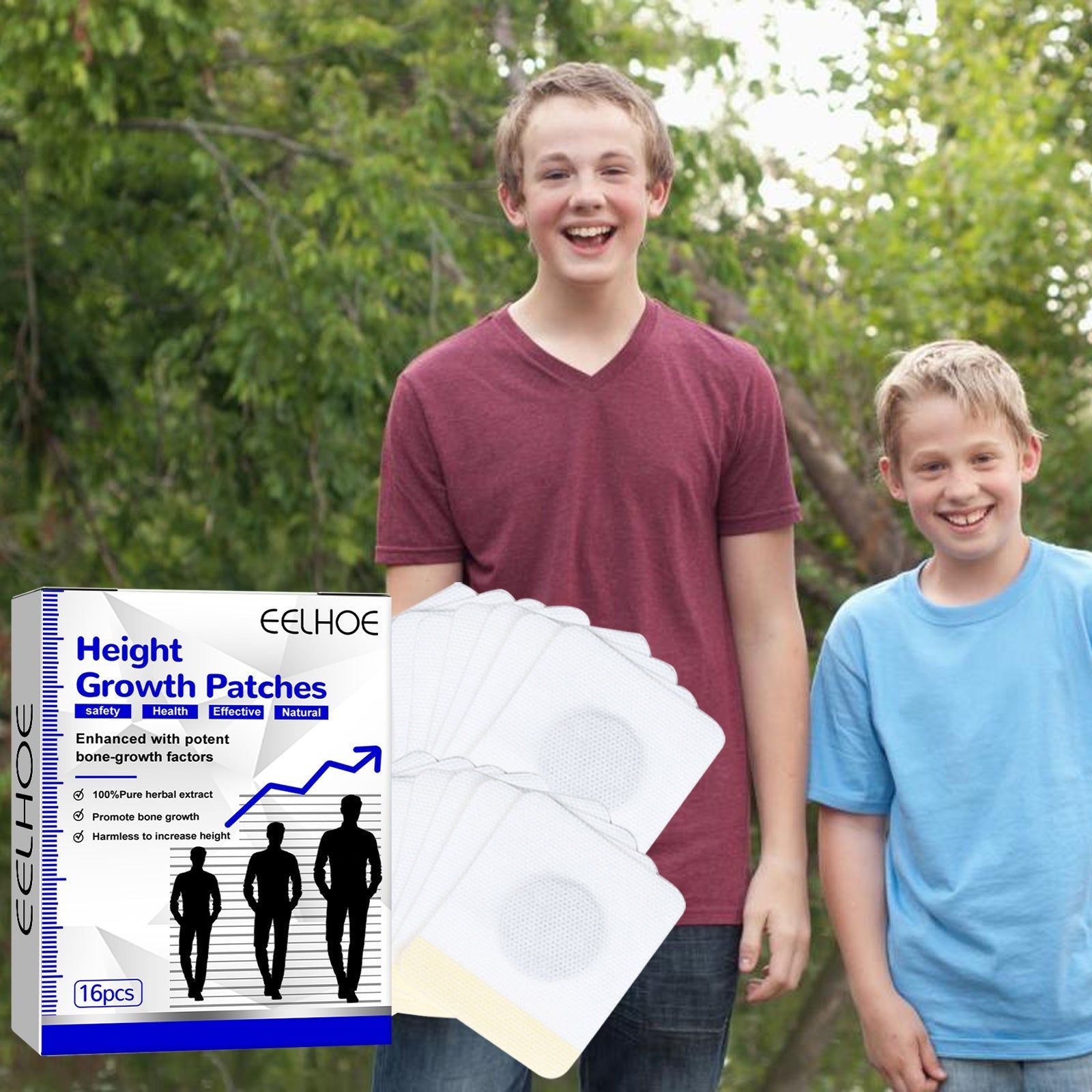 Boost Height Naturally with Acupoint Stimulation Foot Patches, Promote Bone Growth, Easy to Use ,16pcs