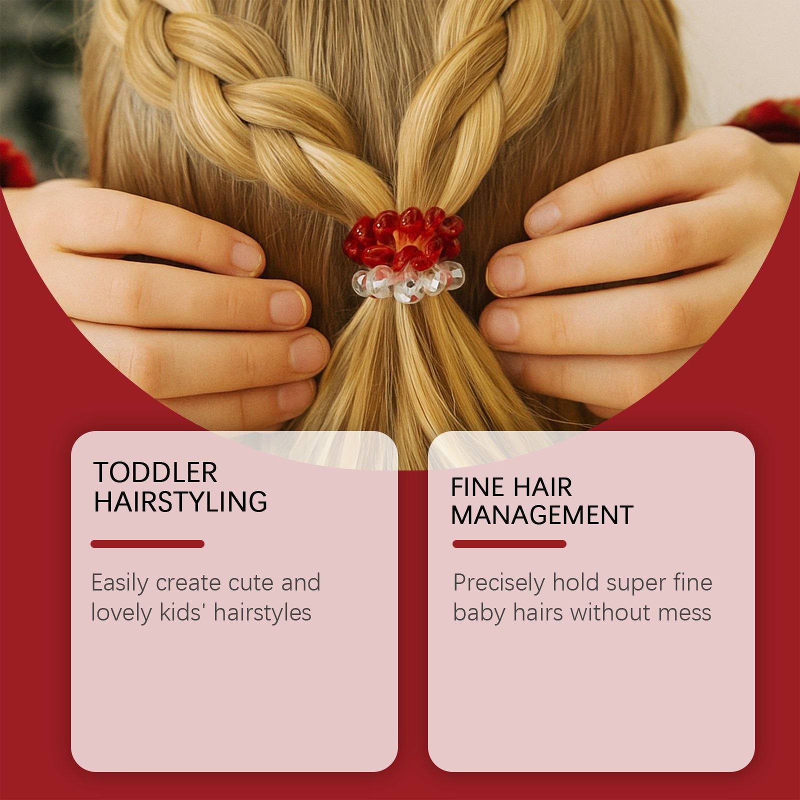 Christmas Colorful Phone Rings Hair Accessories, Cute Kids Headwear, Easy Hairstyles ,5pcs