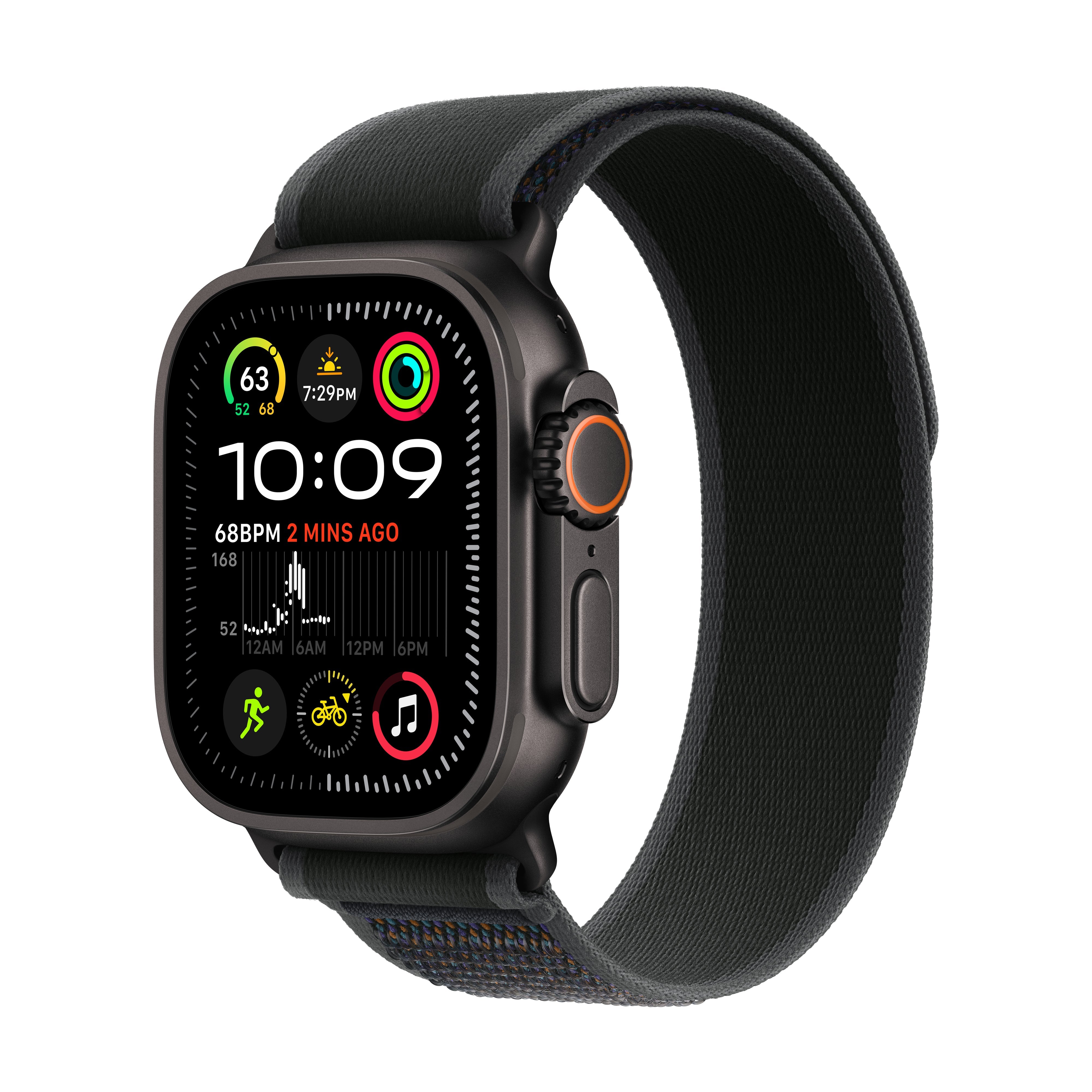 Apple Watch Ultra 2 GPS + Cellular, 49mm Black Titanium Case with Trail Loop M/L, MX4V3