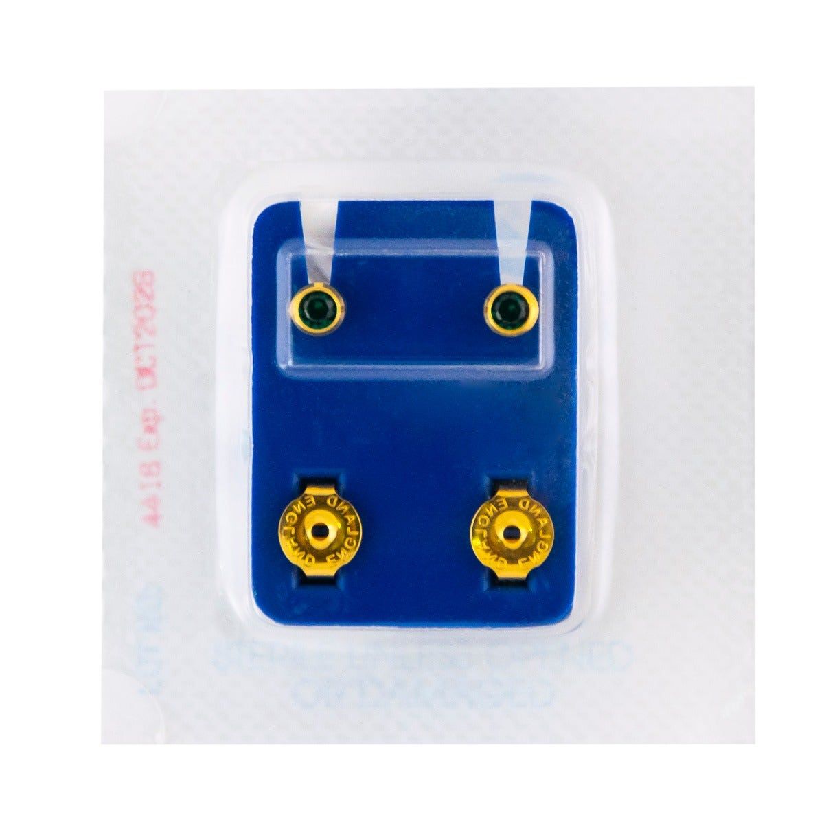 Caflon Singles Birthstone, Emrald Gold Plated Earring