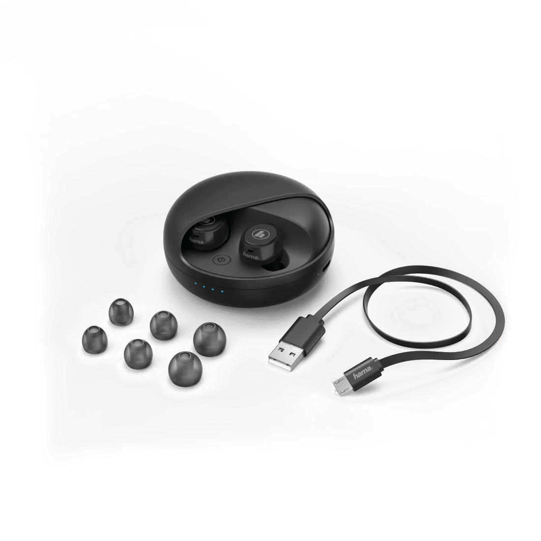 سماعات HAMA 178881 Bluetooth® "Disc" ، داخل الأذن ، لاسلكية بالكامل ، صغيرة الحجم ، محطة شحن