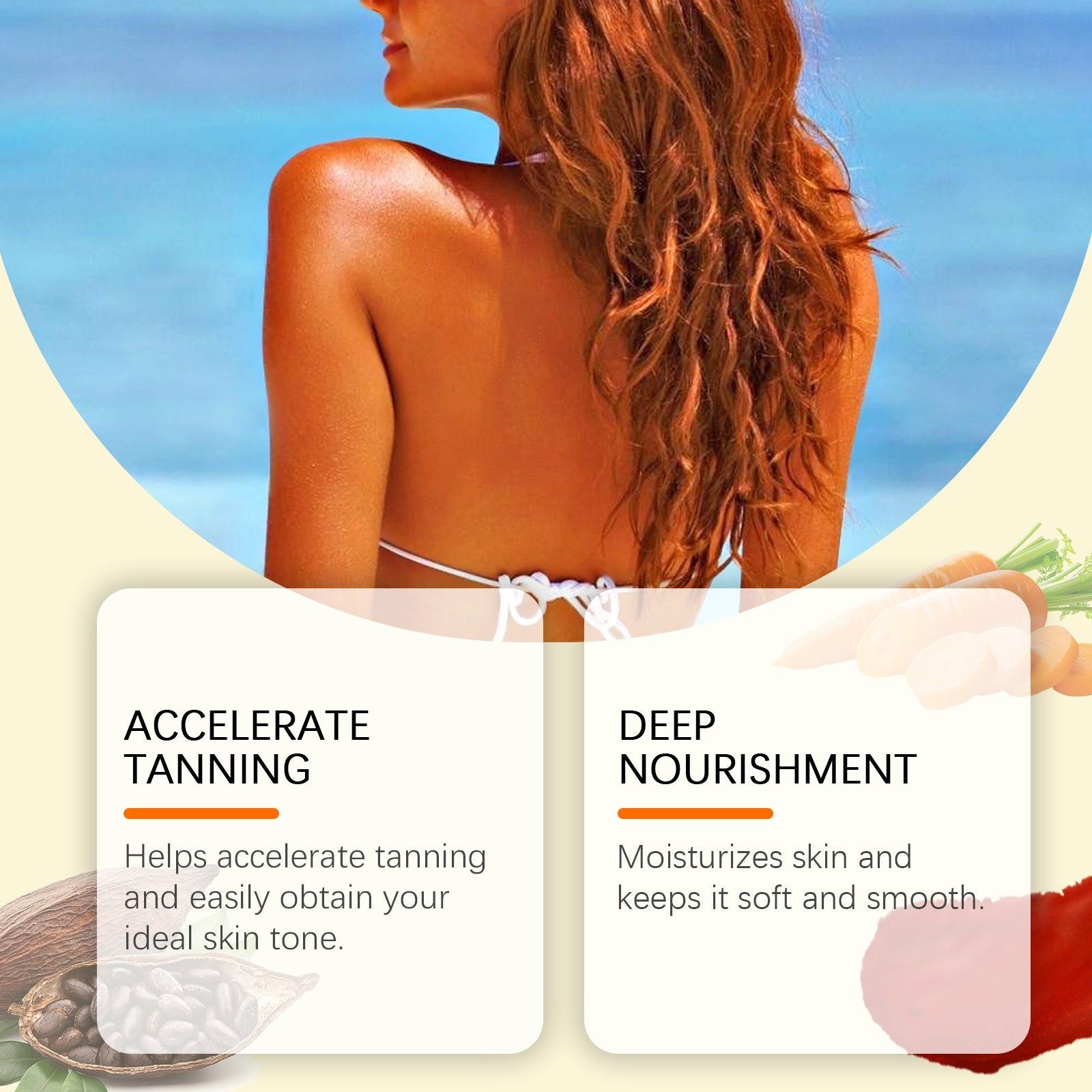 Carrot Black Gel for Body Care, Tanning, Moisturizing, Summer Outdoor Skin ,150g
