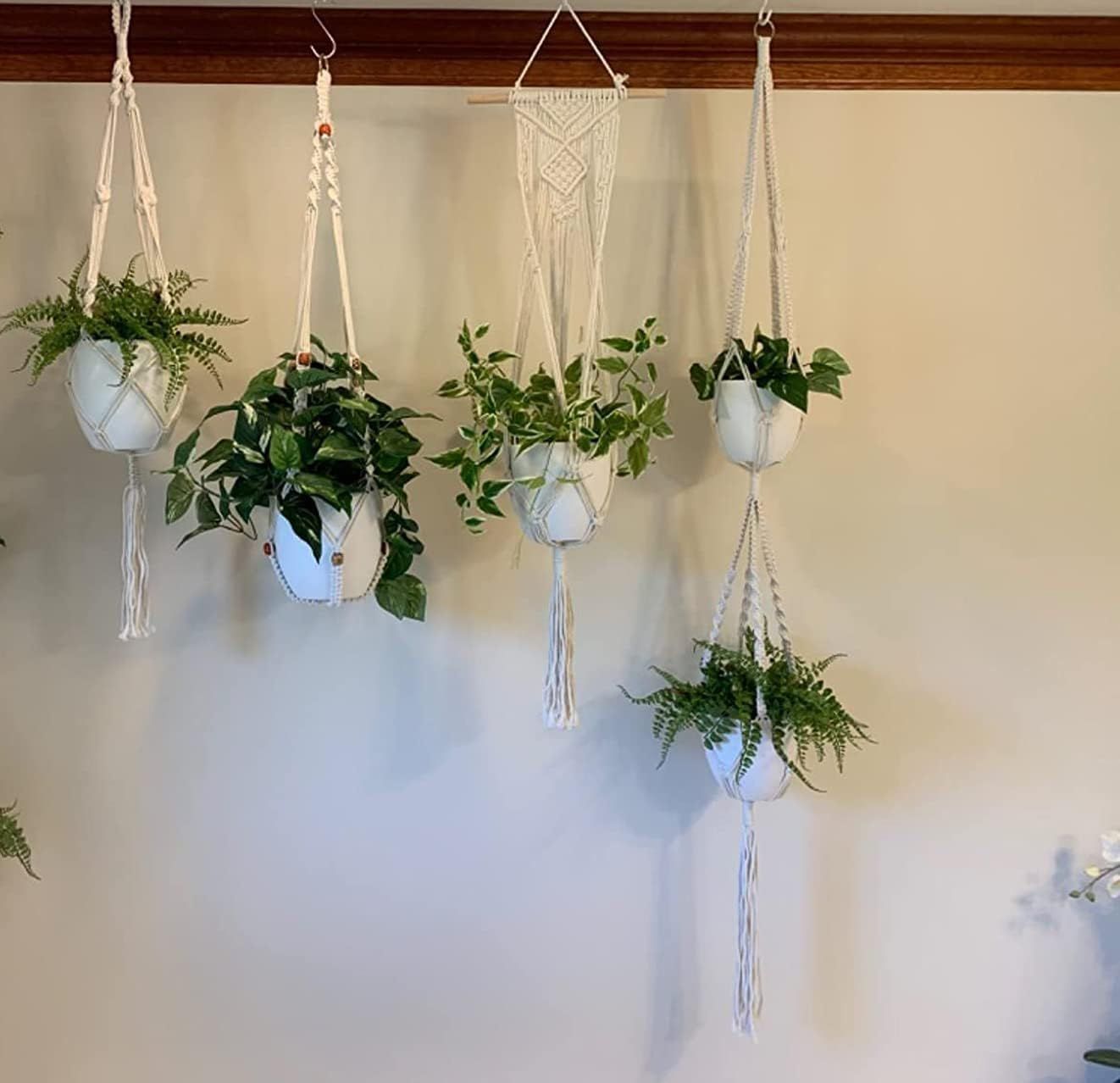 4pcs Macrame Plant Hangers Hanging Planter Basket Hanging Plant Holder