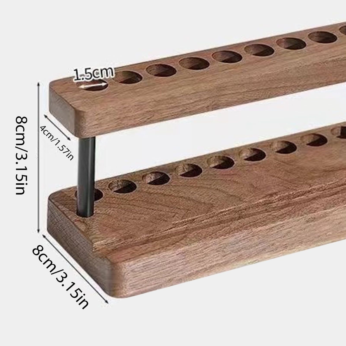 Wooden Pen Holder for Desk Crochet Hook Holder 9 Holes Storage Organizer for Crochet Tools