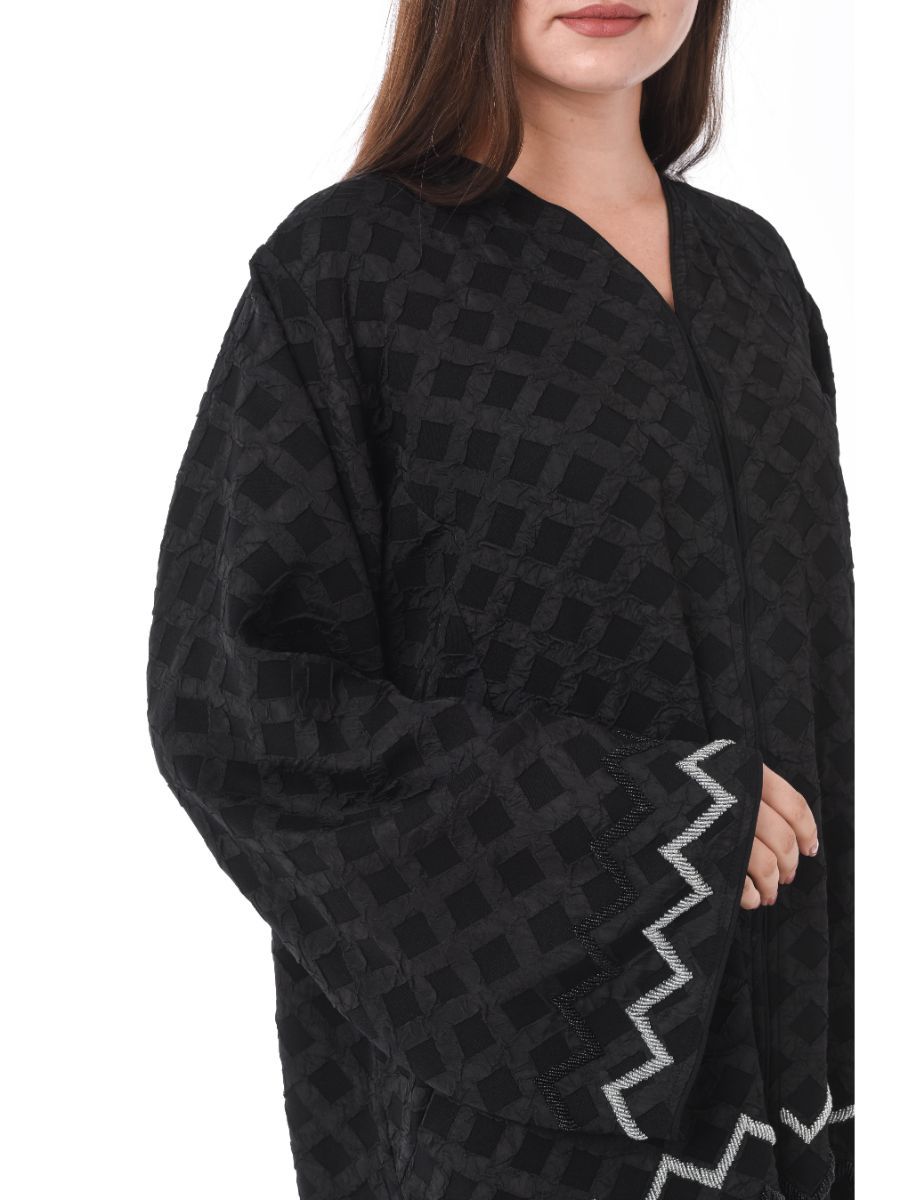 MOiSTREET Jacquard Exotic Abaya with Hand Embroidery
