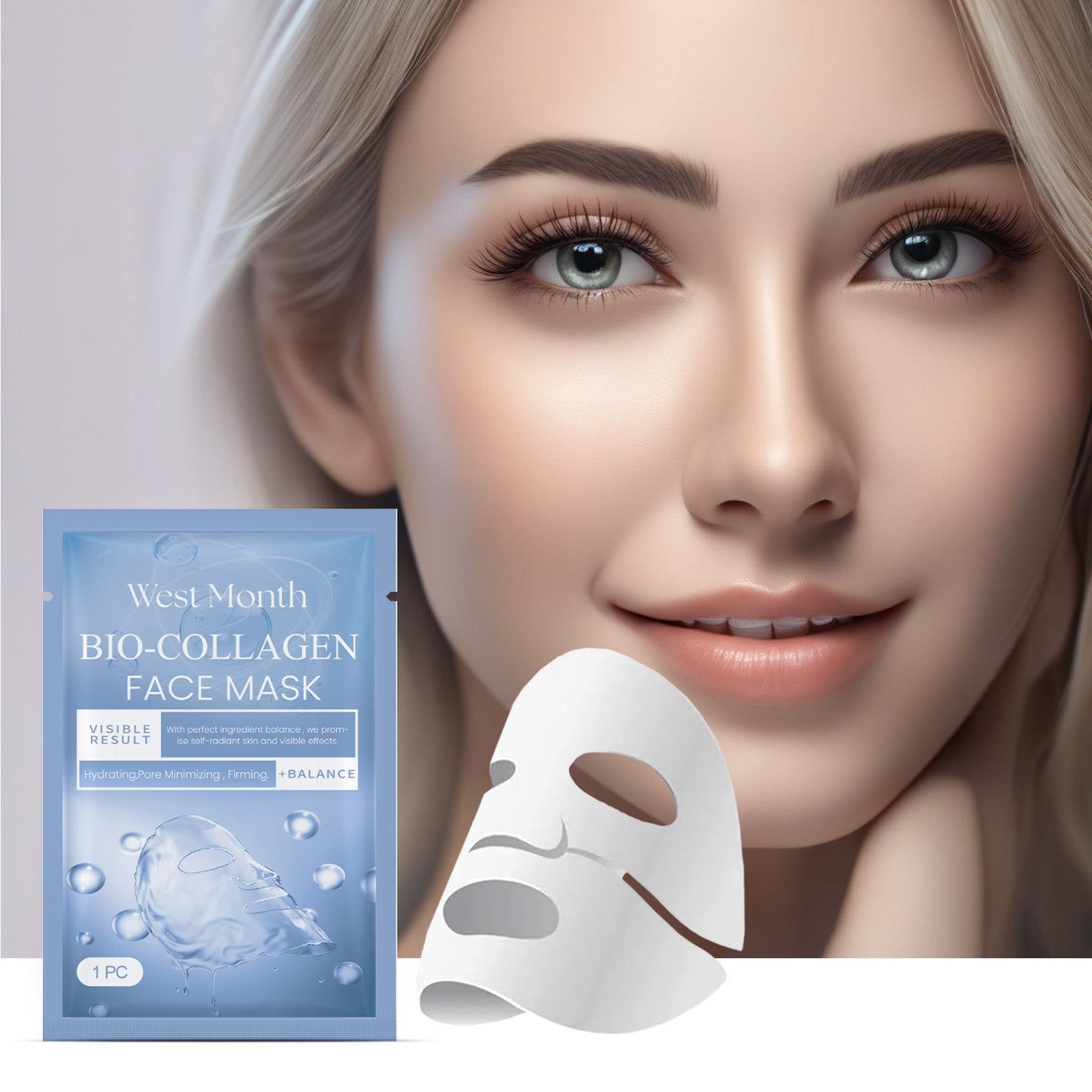 Deep Hydrating Collagen Mask for Bright, Resilient, Youthful Skin, Moisturizing, Anti-Aging ,1pcs