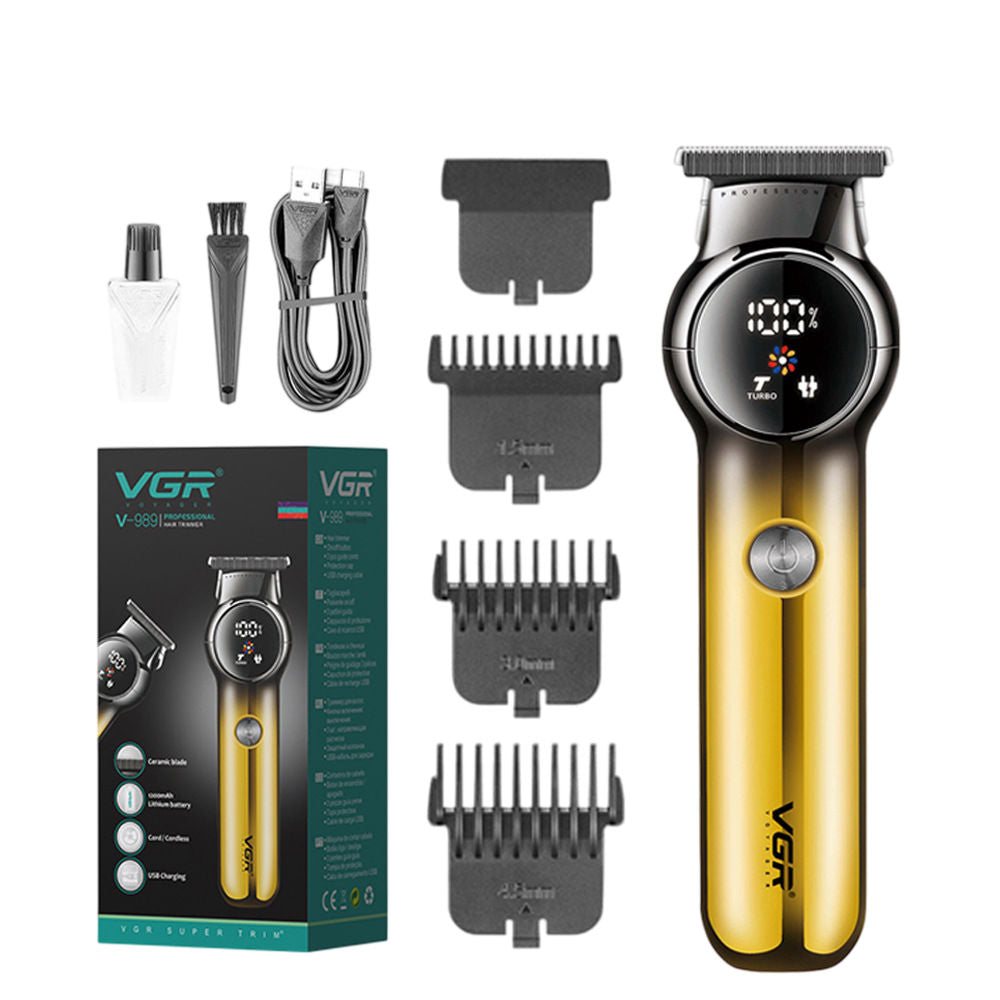 Gold Gradient Electric Hair Clipper USB Rechargeable Hair Trimmer