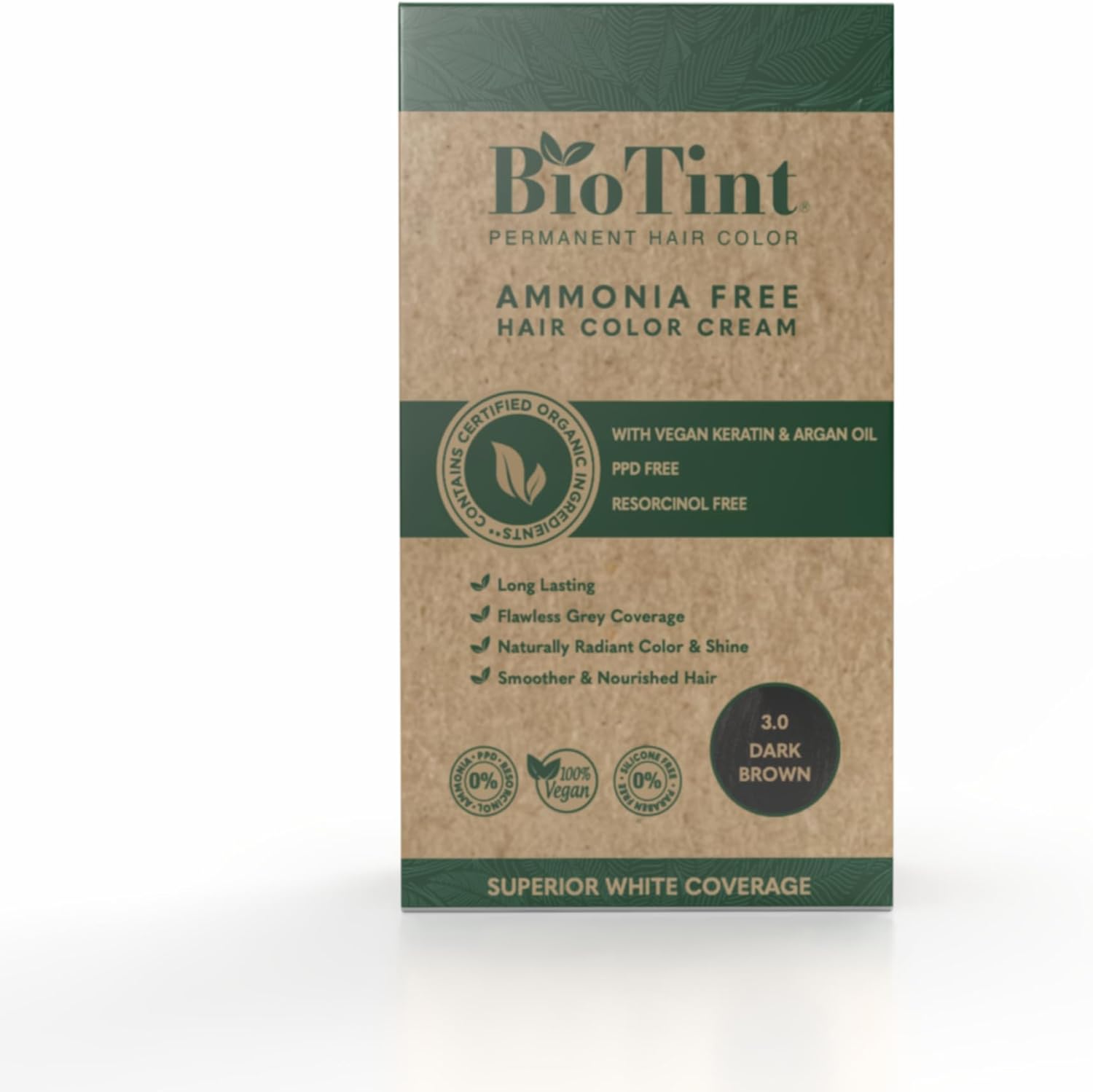 Biotint Permanent Hair Color 3.0 Dark Brown 1'S 191030