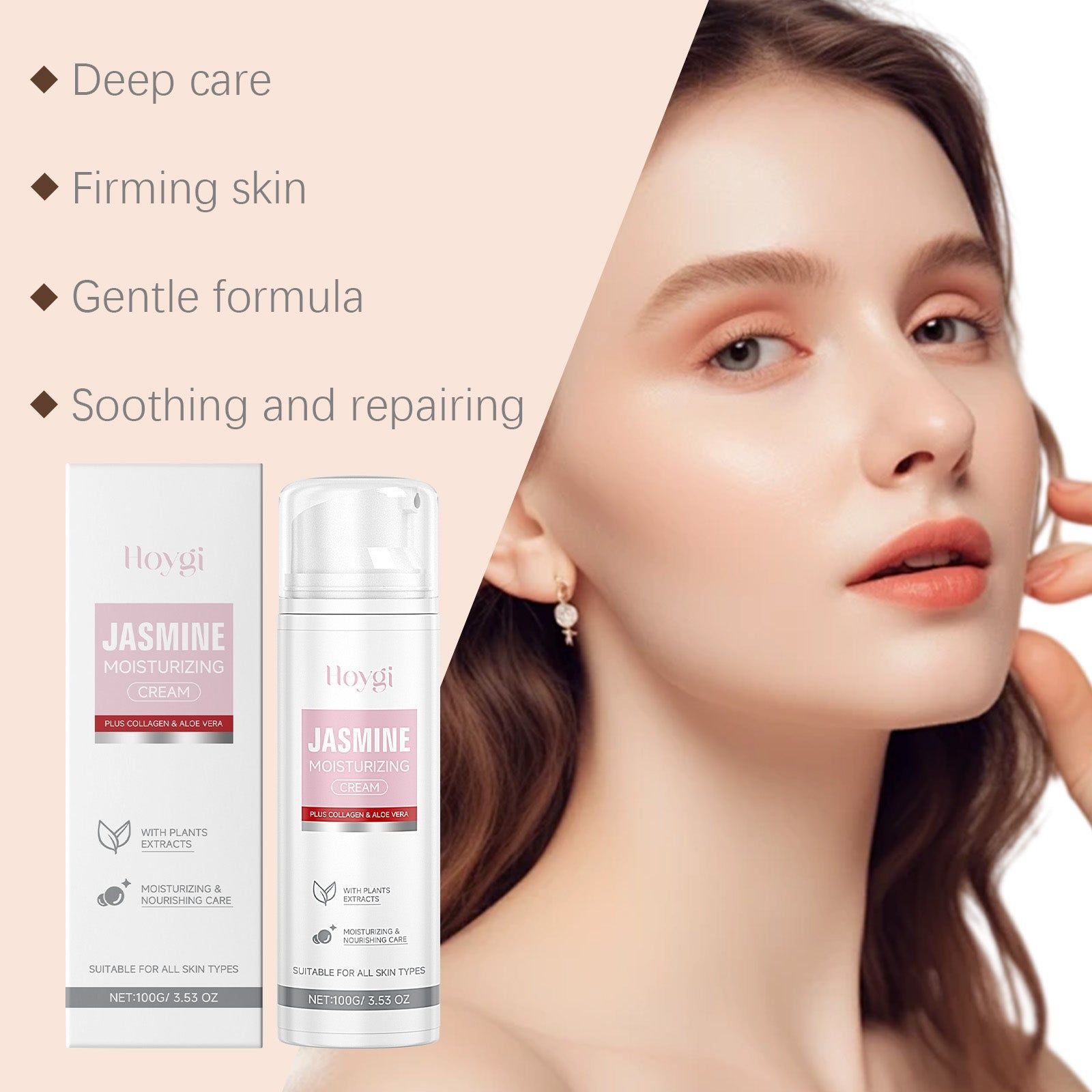 Collagen Jasmine Facial Care Moisturizer, Hydrating, Firming, Anti-Aging ,100g