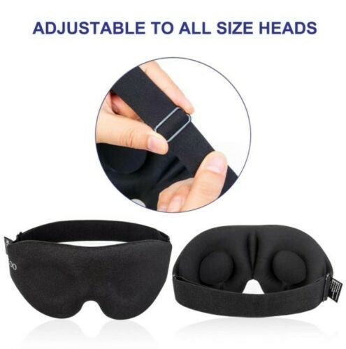 3D Sleep Mask Memory Foam Sleeping Blindfold Light Blocking Eye Cover With Adjustable Strap