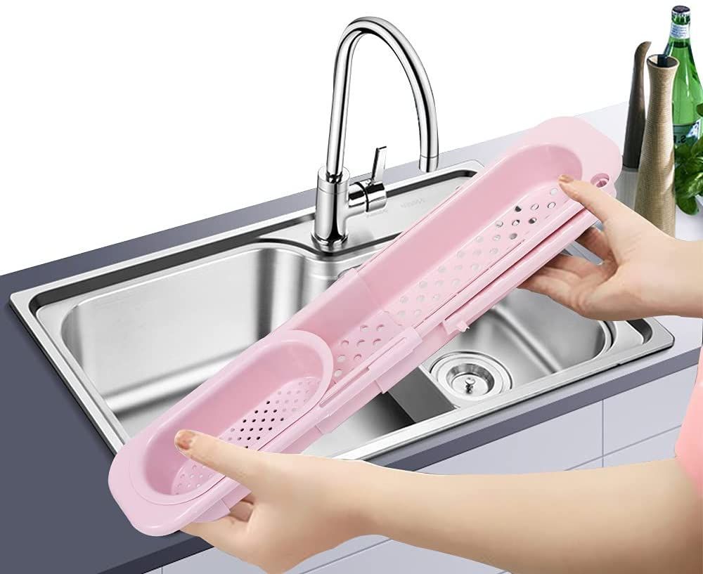 Kitchen Sink Holder Storage Basket Telescopic Drain Rack Dishwashing Filter Sponge Organizer