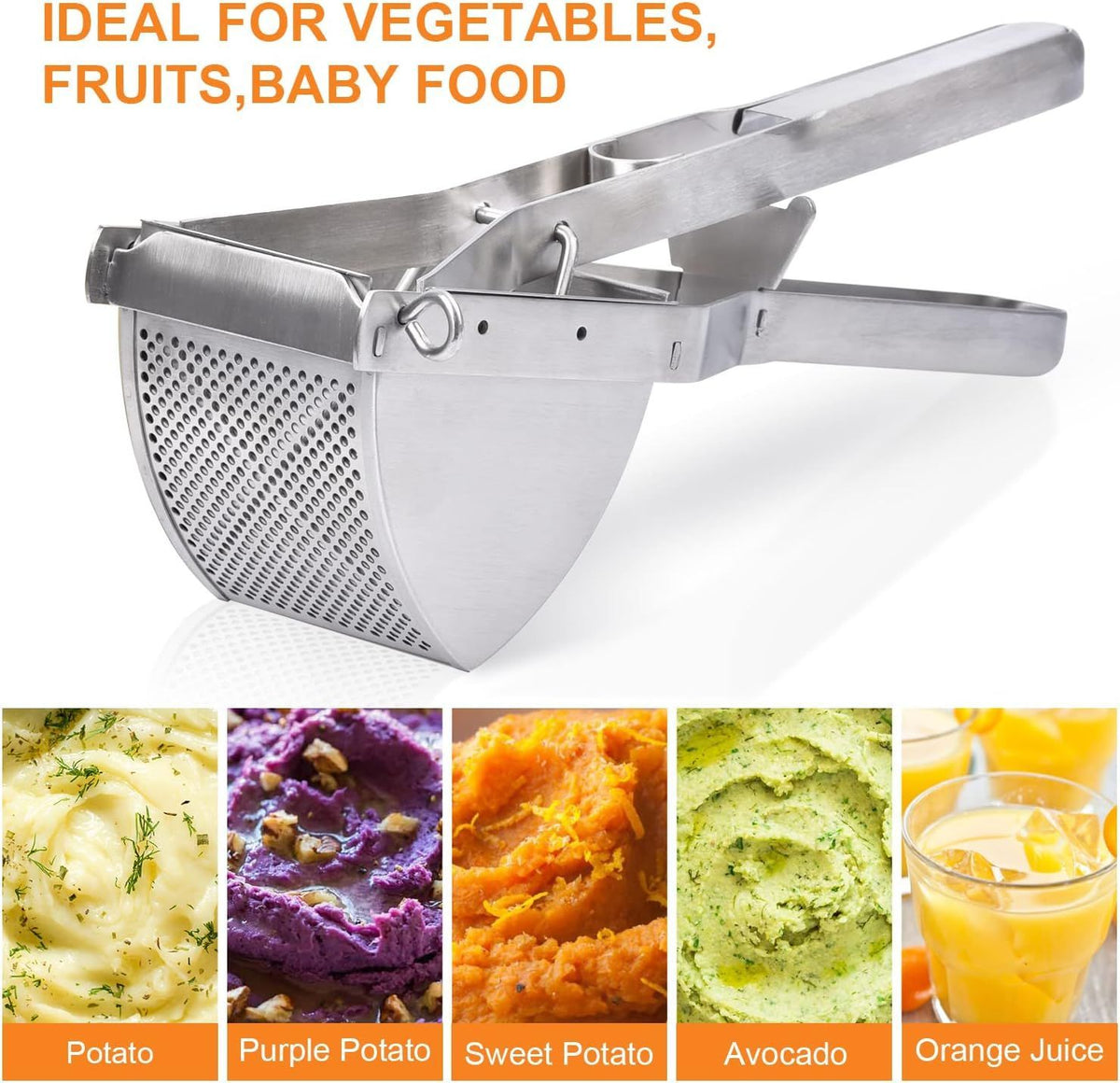 Potato Ricer Stainless Steel Professional Ricer for Mashed Potatoes Ricer Kitchen Tool