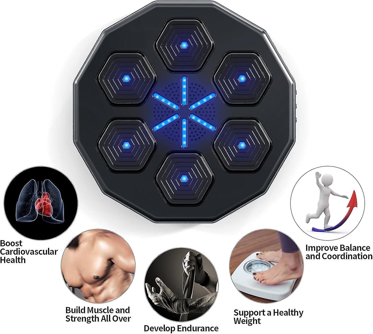 Smart Music Boxing Machinewall Mounted Boxing Game,electronic Boxing Pad With Backlightportable Workout Equipment Improve Hand-eye Coordination And Re zxin