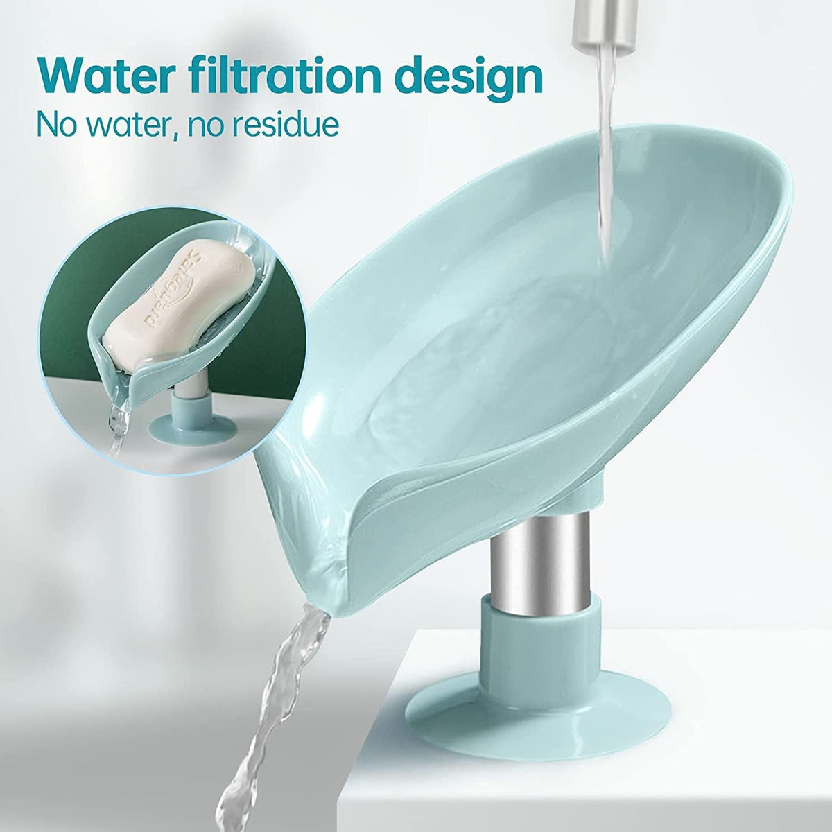 Bar Soap Holder Self Draining Soap Dish with Suction Cup Bathroom Soap Box Tray