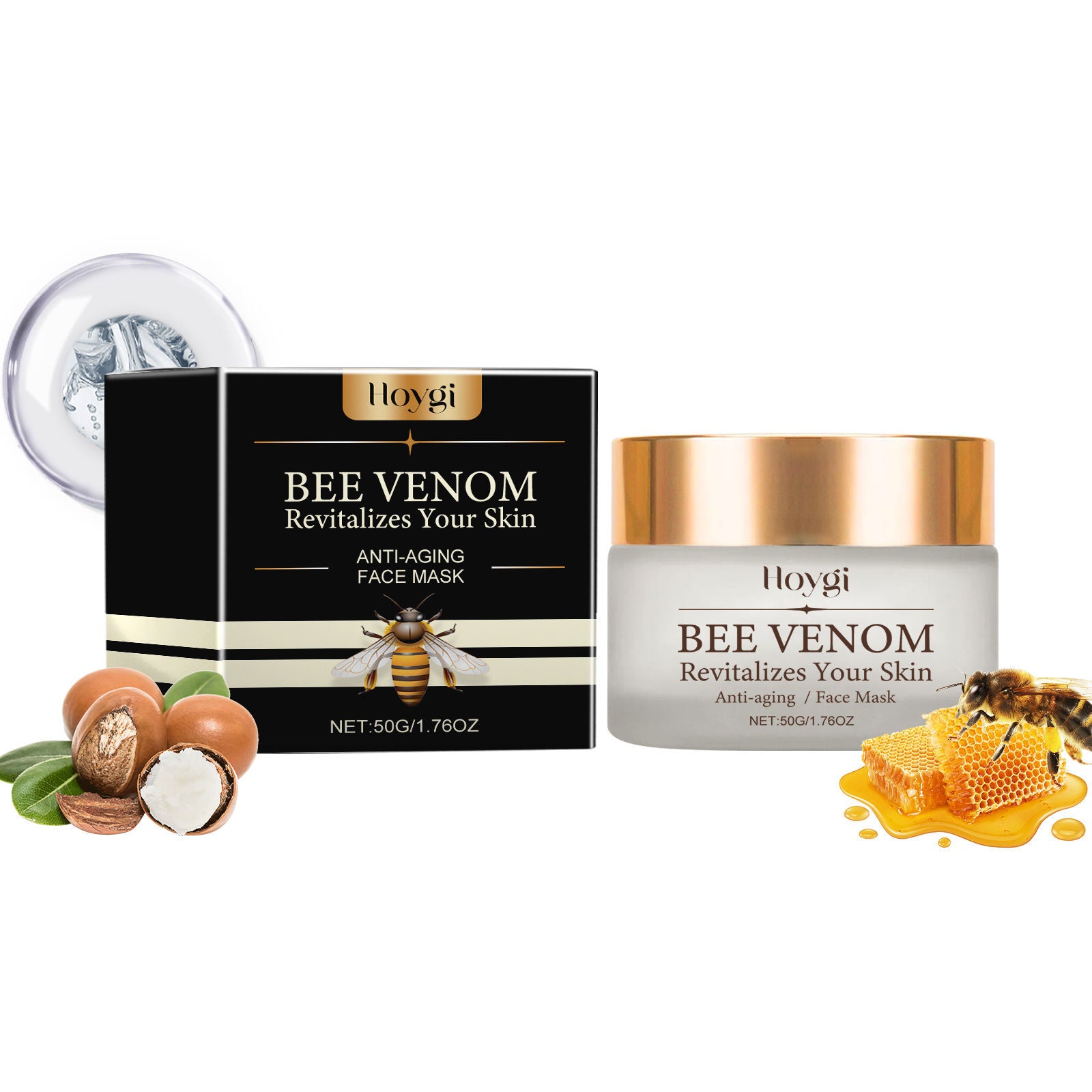 Bee Venom Brightening Mask, Anti-Aging, Moisturizing, Skin Firming, Radiance Boost ,50g