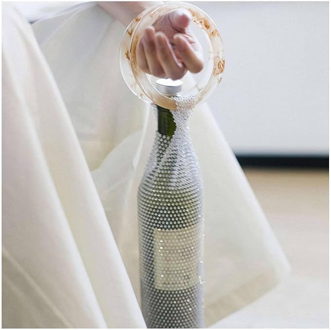 Women Wine Bag Sparkly Wine Bottle Bag Rhinestone Wine Accessory for Gifts