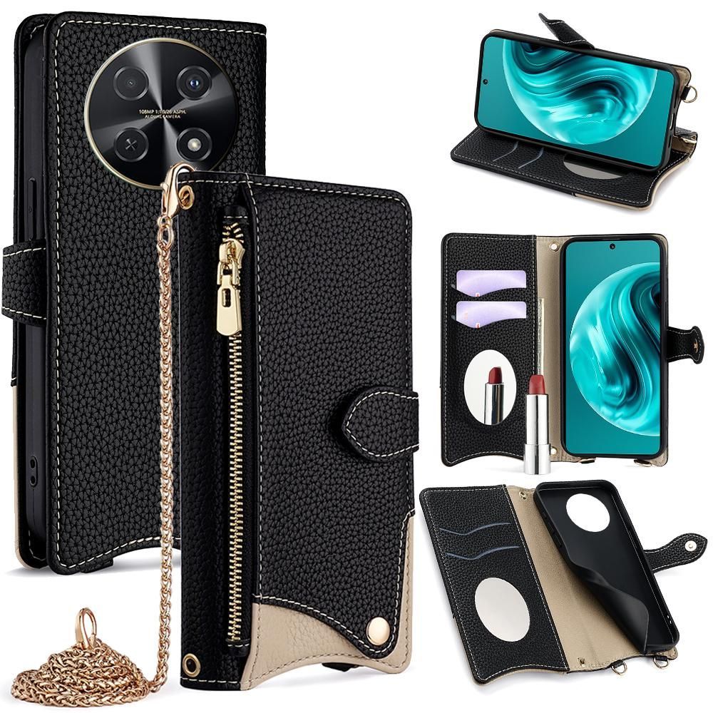 Litchi Leather Case For Huawei nova 12i / Enjoy 70 Pro