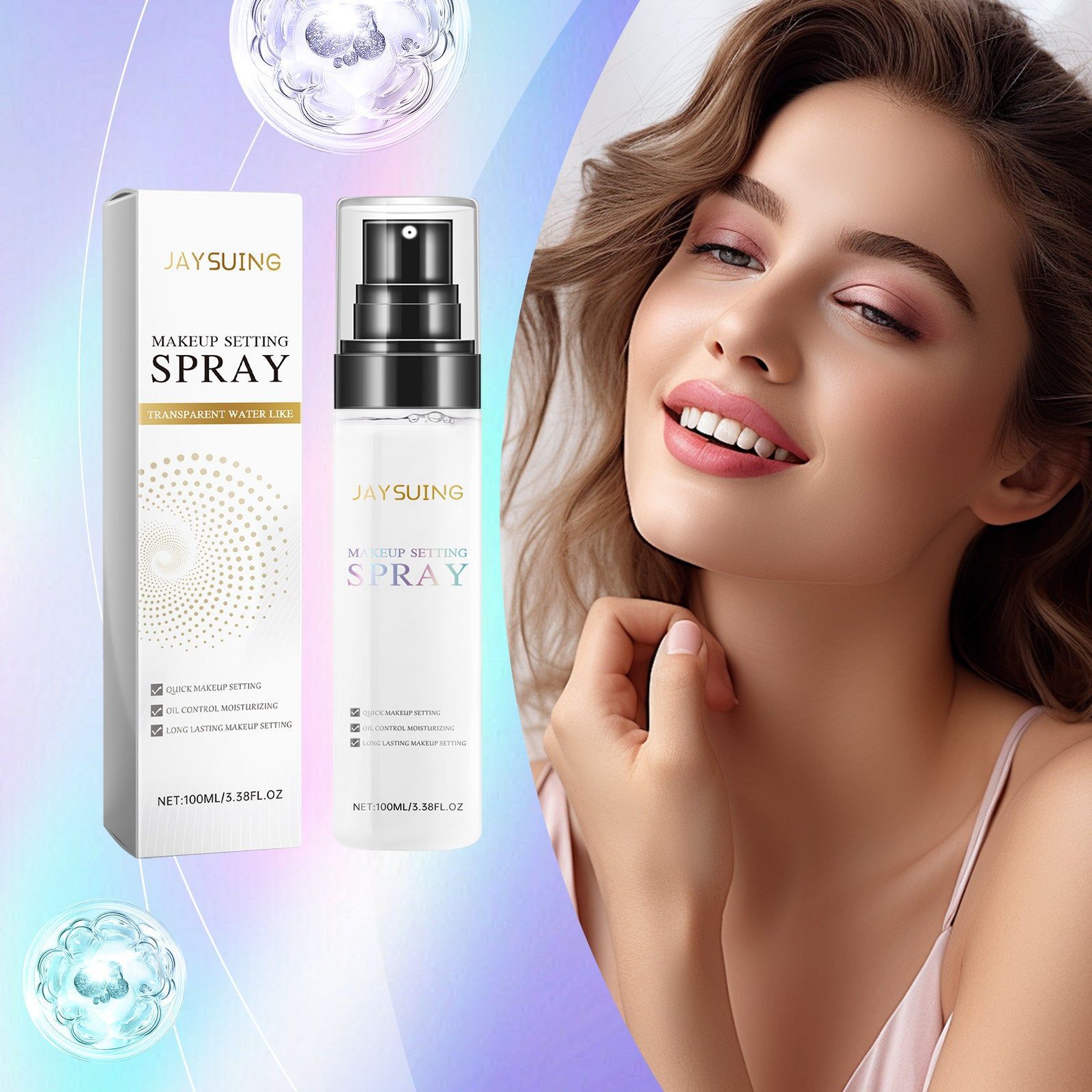 Makeup Setting Spray, Hydrating, Long-Lasting, Glow, Skin Moisturizer ,100ml