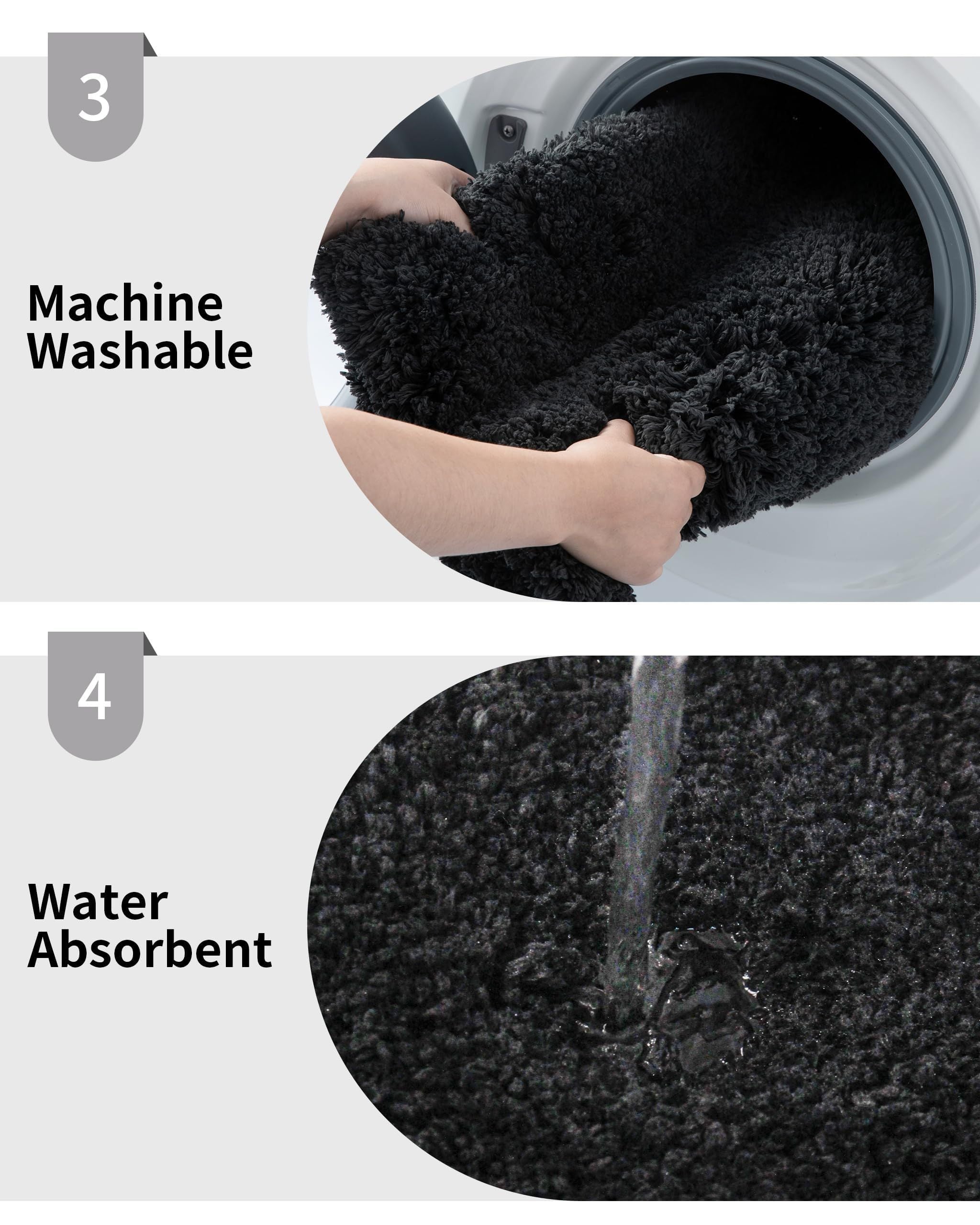 AIESY® Washable Plush Luxury Soft Shaggy Disolla Bath Mat