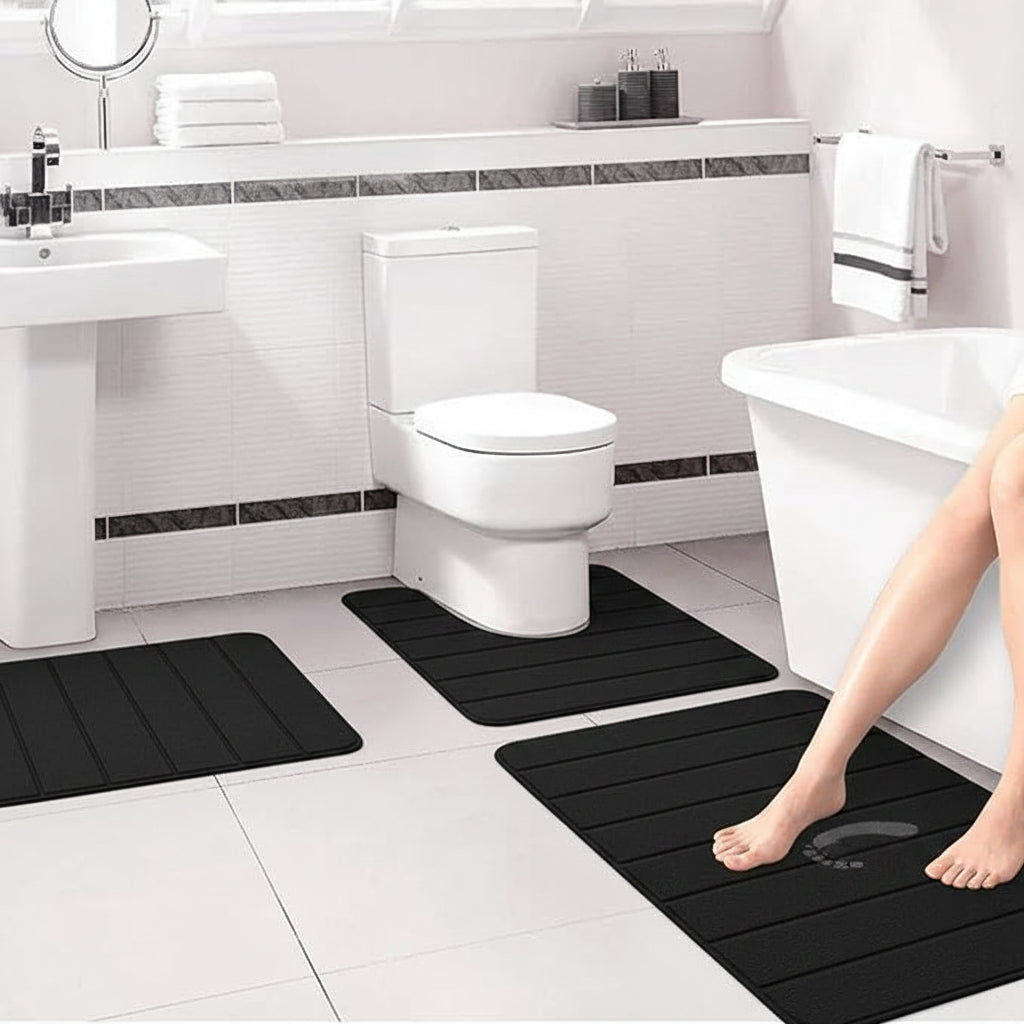 3-Piece Memory Foam Bath Mat Set