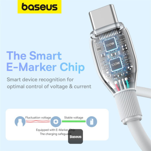 Baseus Pudding Series Fast Charging Cable Type-C to Type-C 100W, 1.2M