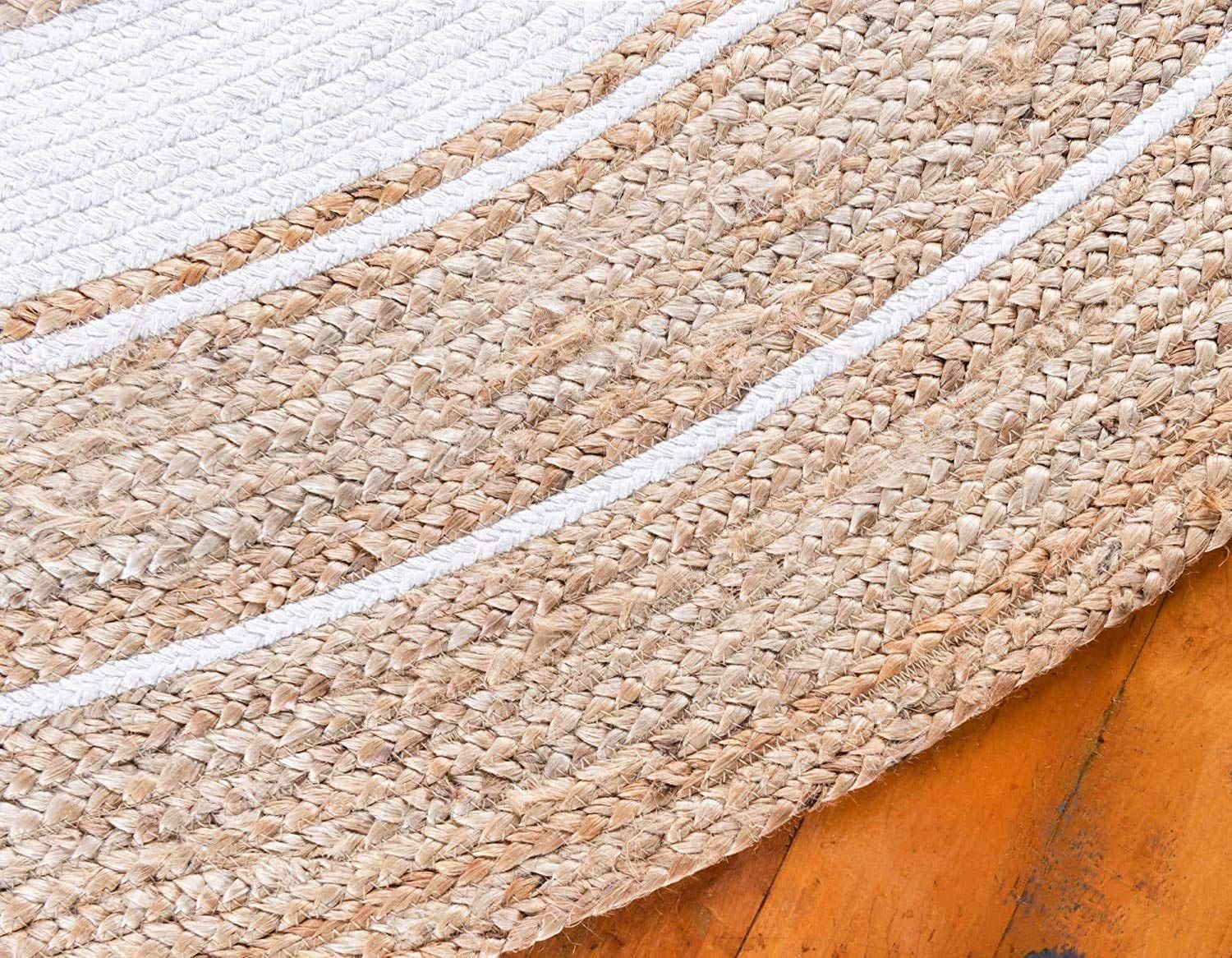 AIESY®  Handwoven Jute Rug Reversible for Farmhouse
