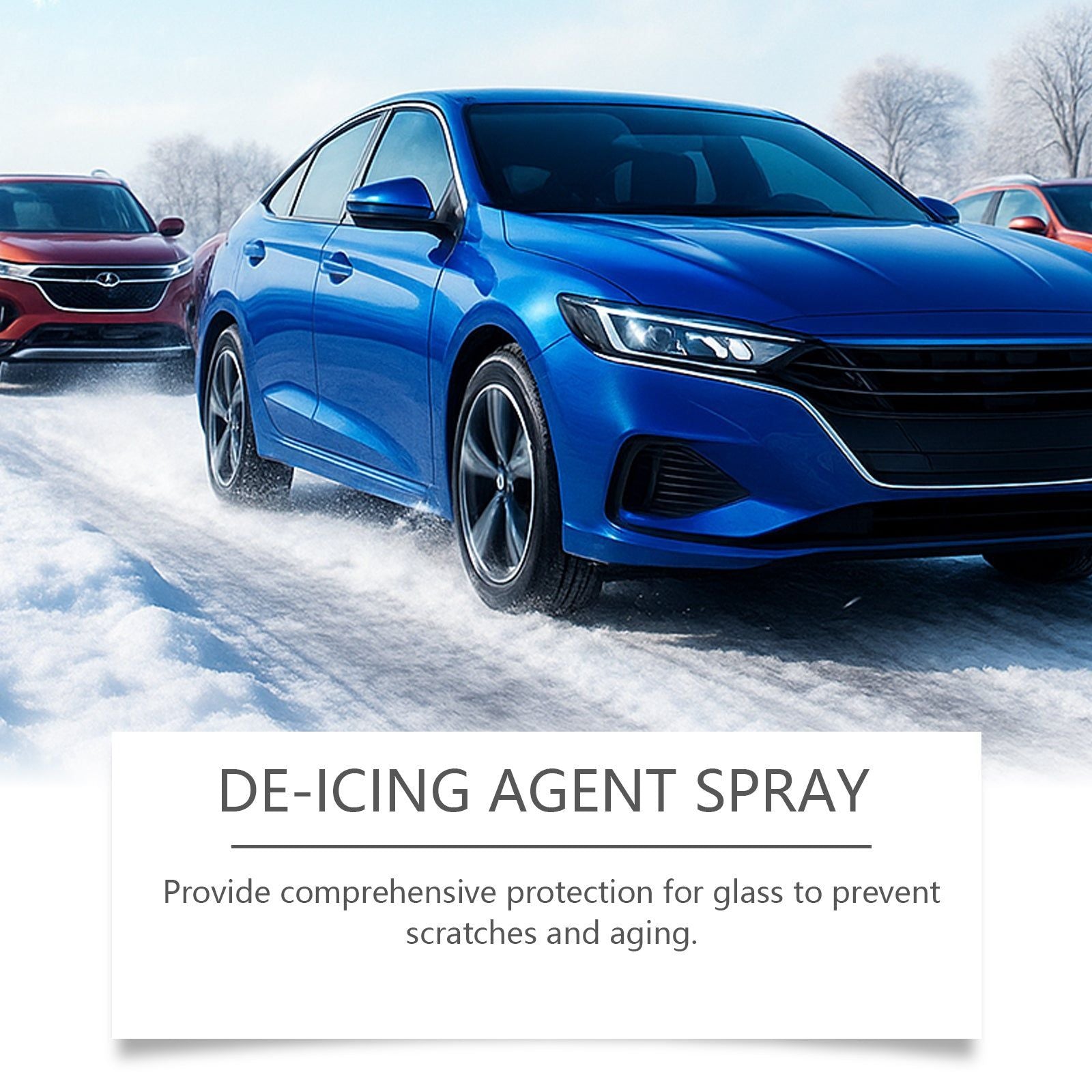 Car Deicing Spray, Anti-Fog Dust-Proof Glass Cleaner, Fast Frost Removal ,100ml