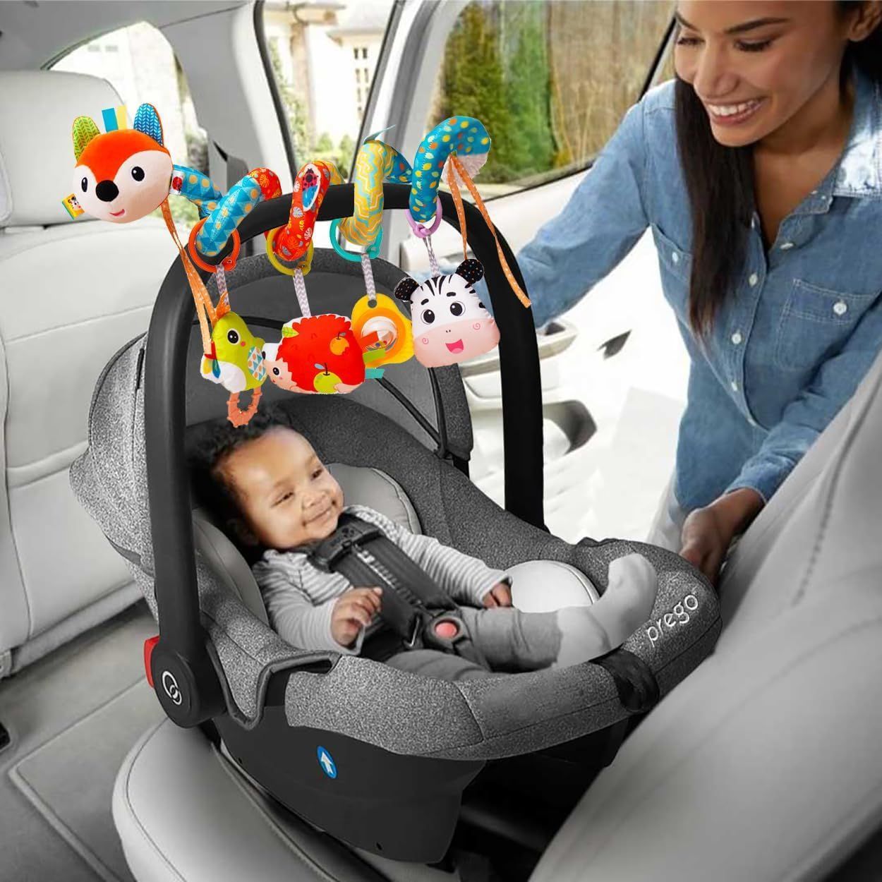 Stroller Toys Car Seat Toys for Babies 0-6 Months Infants Activity Spiral Hanging Crib Toy Gift
