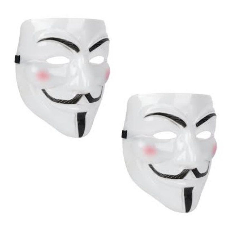 2 Pack V For Vendetta Mask Halloween Mask Hacker Mask Anonymous Guy Face Mask Party Mask