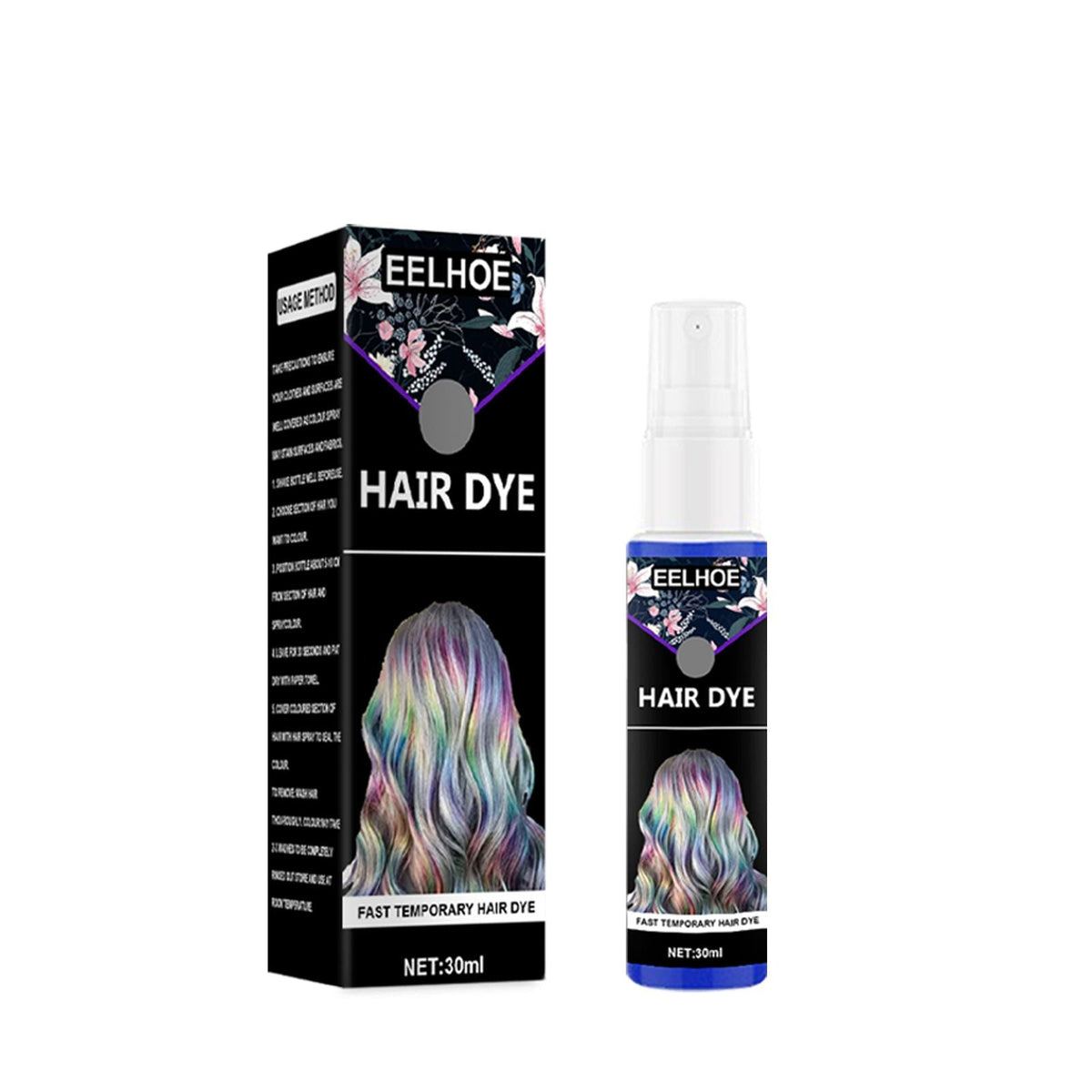 30ml Disposable Quick Hair Color Spray Portable Instant Hair Dyeing For Party