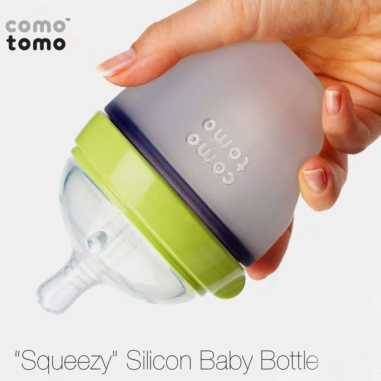 Comotomo - Natural Feel Baby Bottle Single Pack - Green -150ml