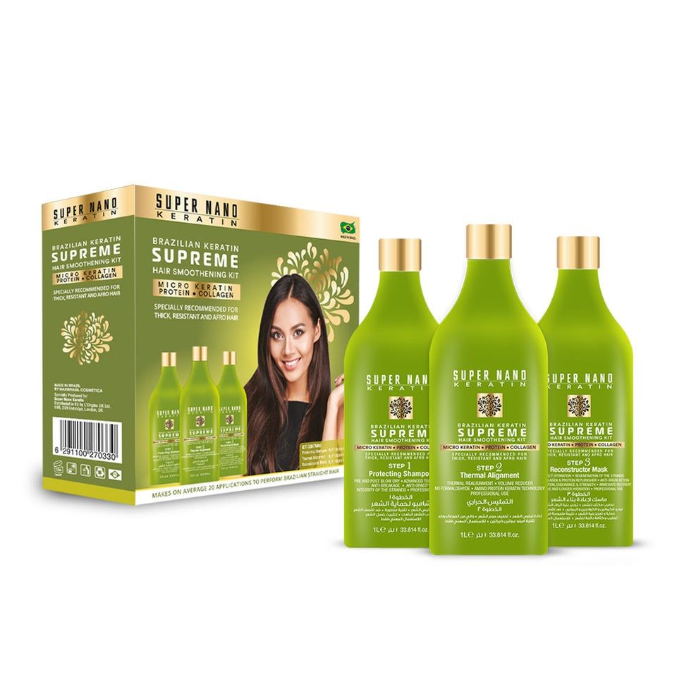 Super Nano Keratin Supreme Hair Brazilan Keratin Kit, 3x1L