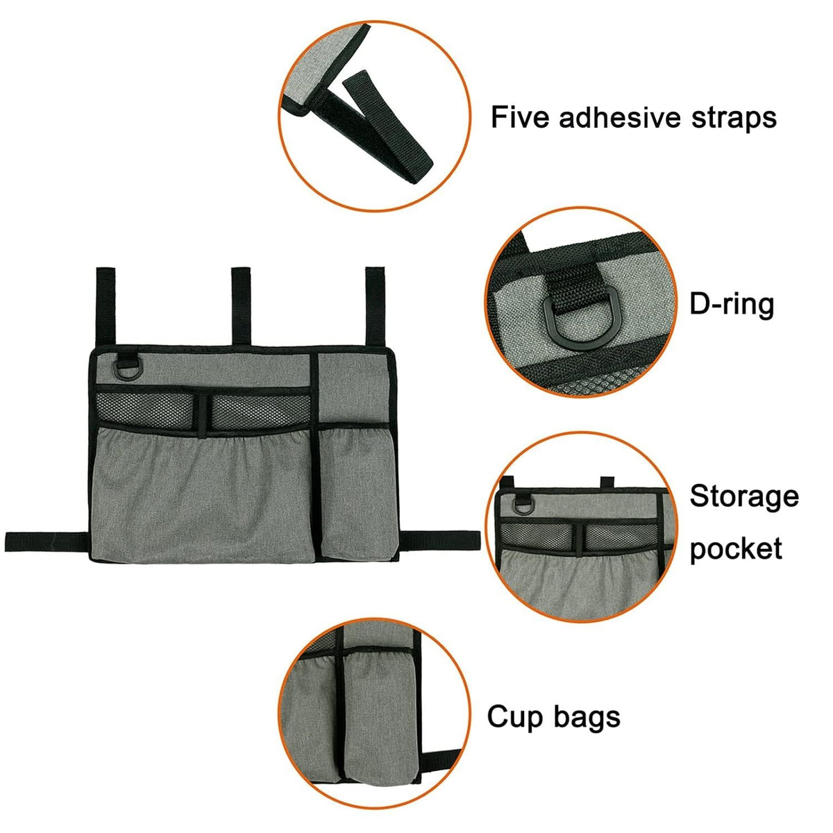 Walker Bag Walker Organizer Pouch Large Capacity Attachments Bags with Cup Holder