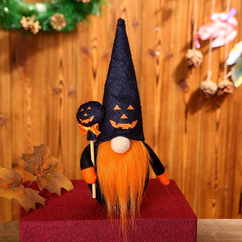 2pcs Halloween Plush Gnome Home Kitchen Decoration Lovely Handmade Holiday Gift Party Supplies
