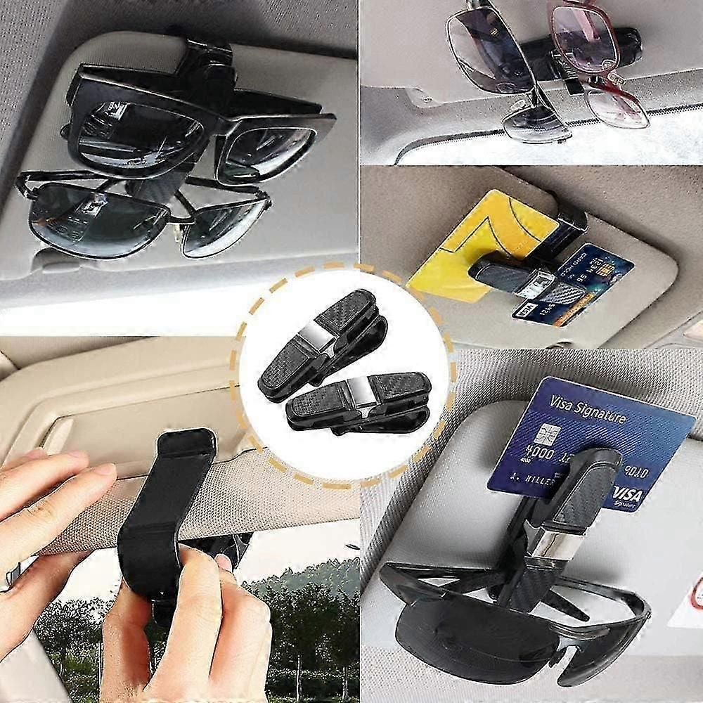 2 Pieces Glasses Holders, Car Glasses Holder, Double Ended Clip, With 180 Degree Rotation For Car Sun Visor