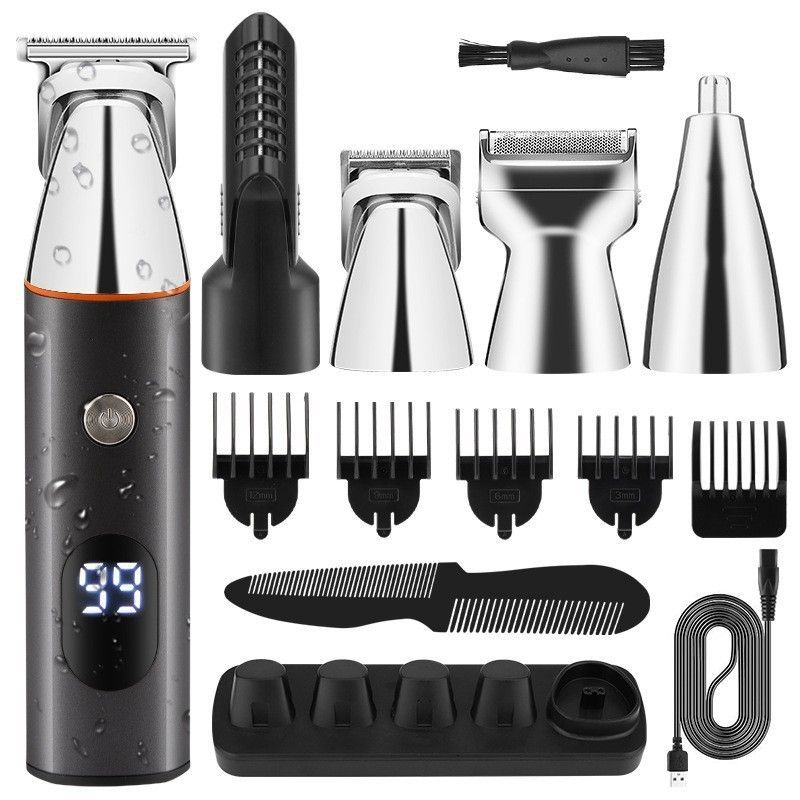 Men’s 5-in-1 Hair Clipper 881 Black USB Rechargeable Trimmer Kit
