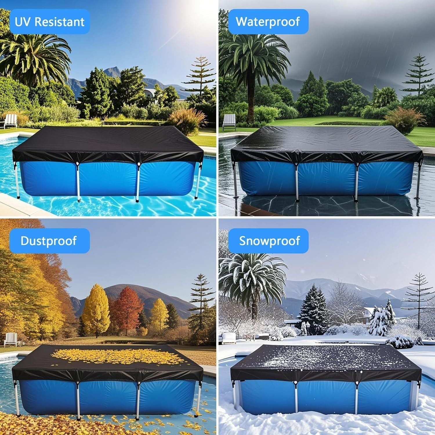 Rectangle Pool Cover Swimming Pool Cover Backyard Pool Accessories