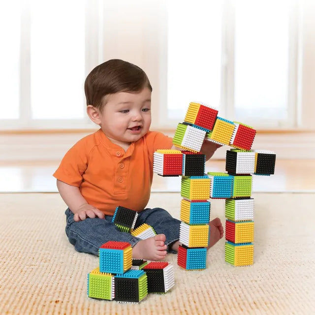 Infantino Baby Press & Stay Sensory Block Activity Toy - 24 Pcs