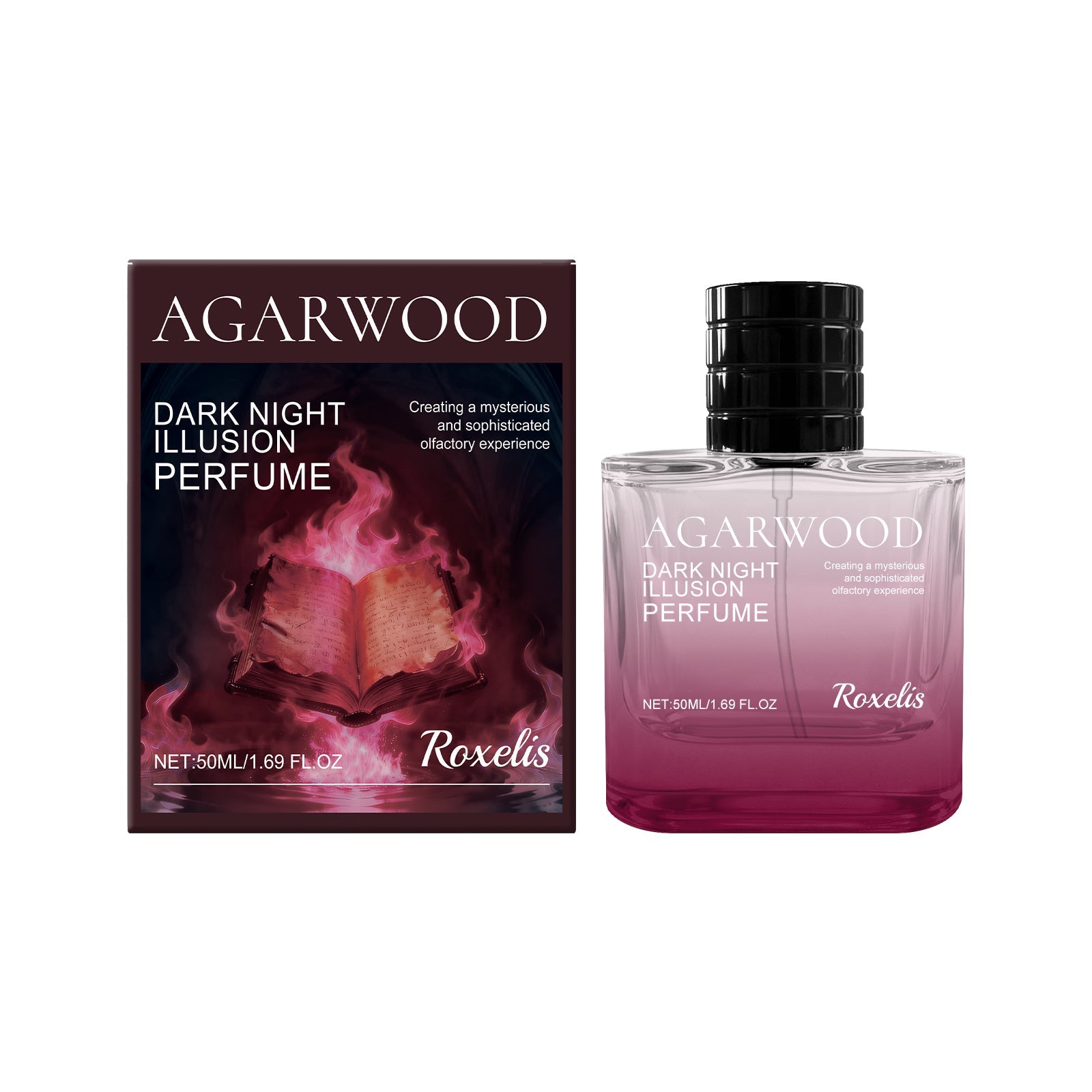 Dark Night Phantom Agarwood Perfume, Natural Fresh Scent, Long-lasting, Portable Luxury ,50ml