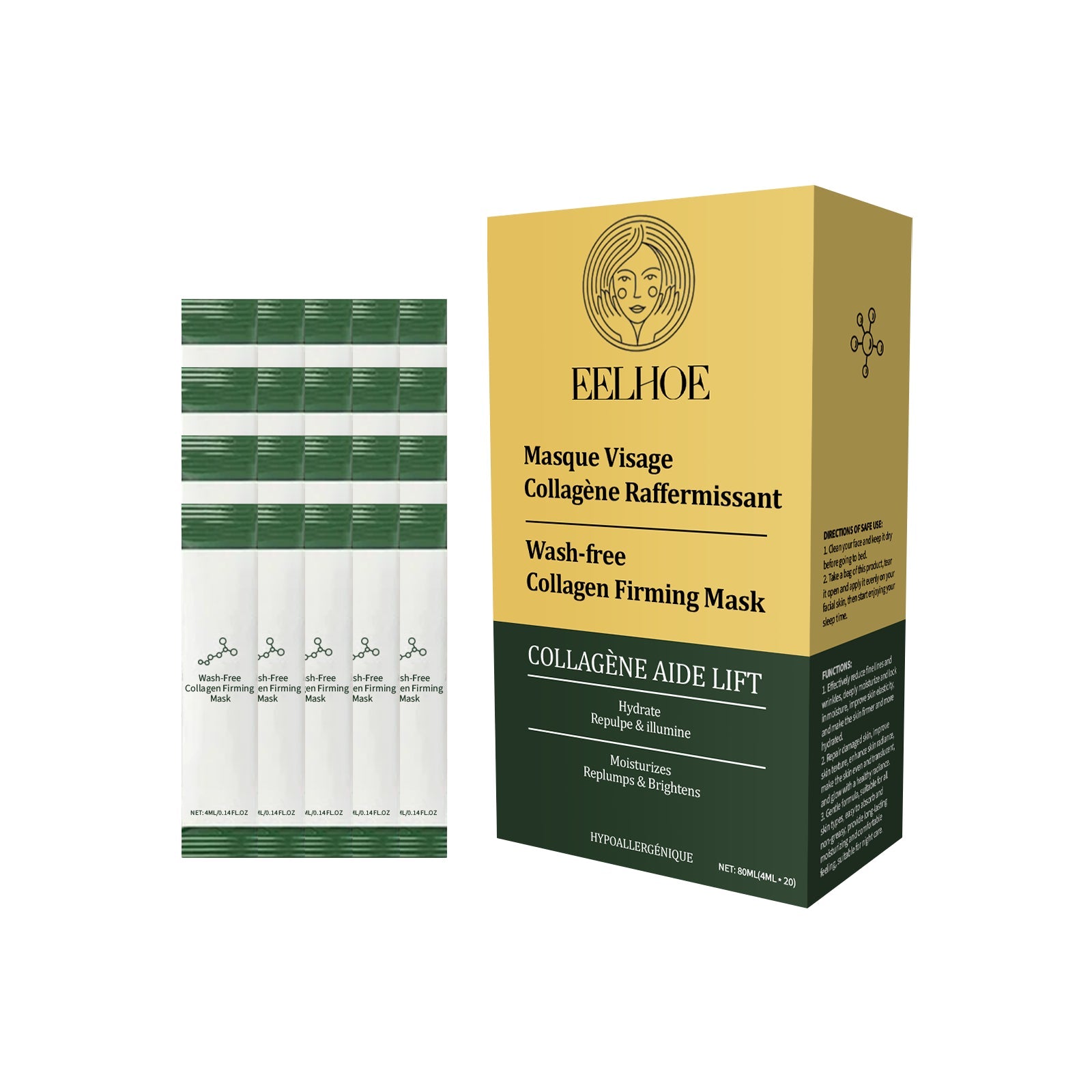 Collagen Sleep Mask, Hydrating Facial Care, Anti-Aging, Rejuvenates Skin ,80ml