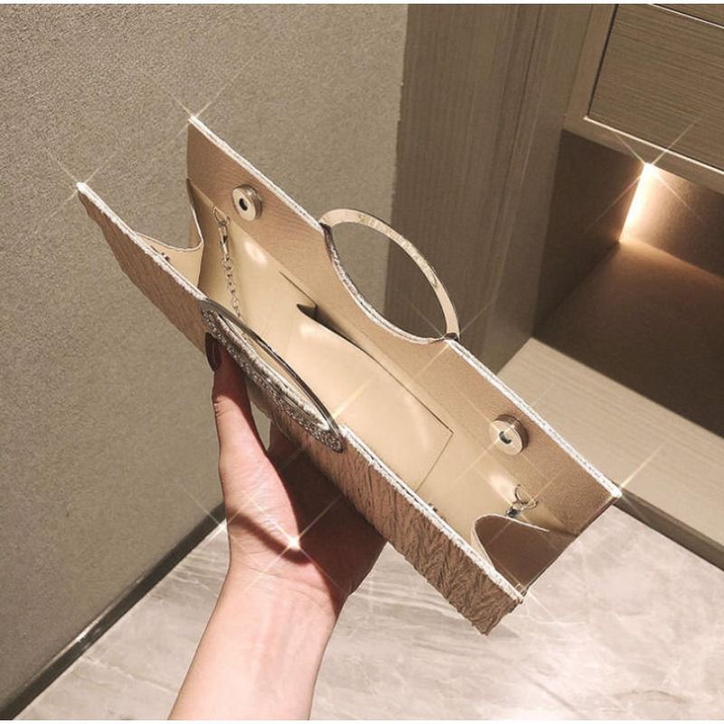 Women Elegant Clutch Purse Rhinestones Wedding Handbag Evening Bag