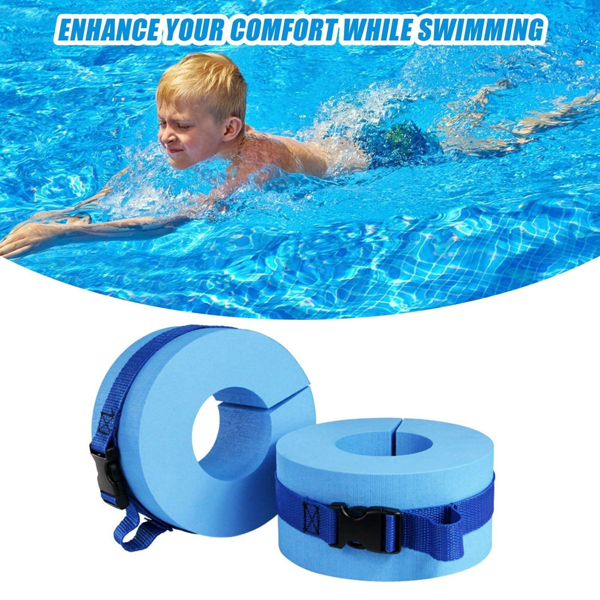 2Pcs Swim Aquatic Cuffs High Density Foam Water Aerobics Float Ring Swimming Fitness Aid