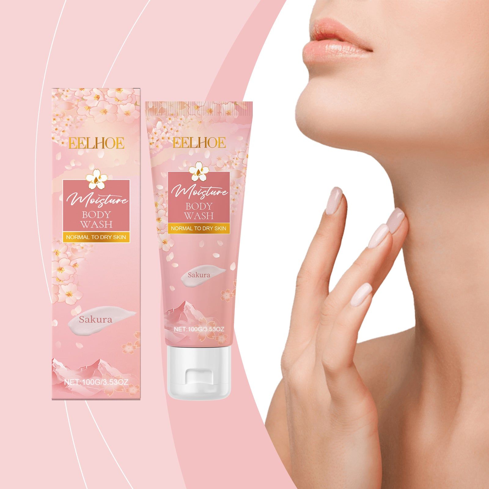 Cherry Blossom Moisturizing Shower Gel, Clean and Moisturize, Long-Lasting Soft Skin ,100g