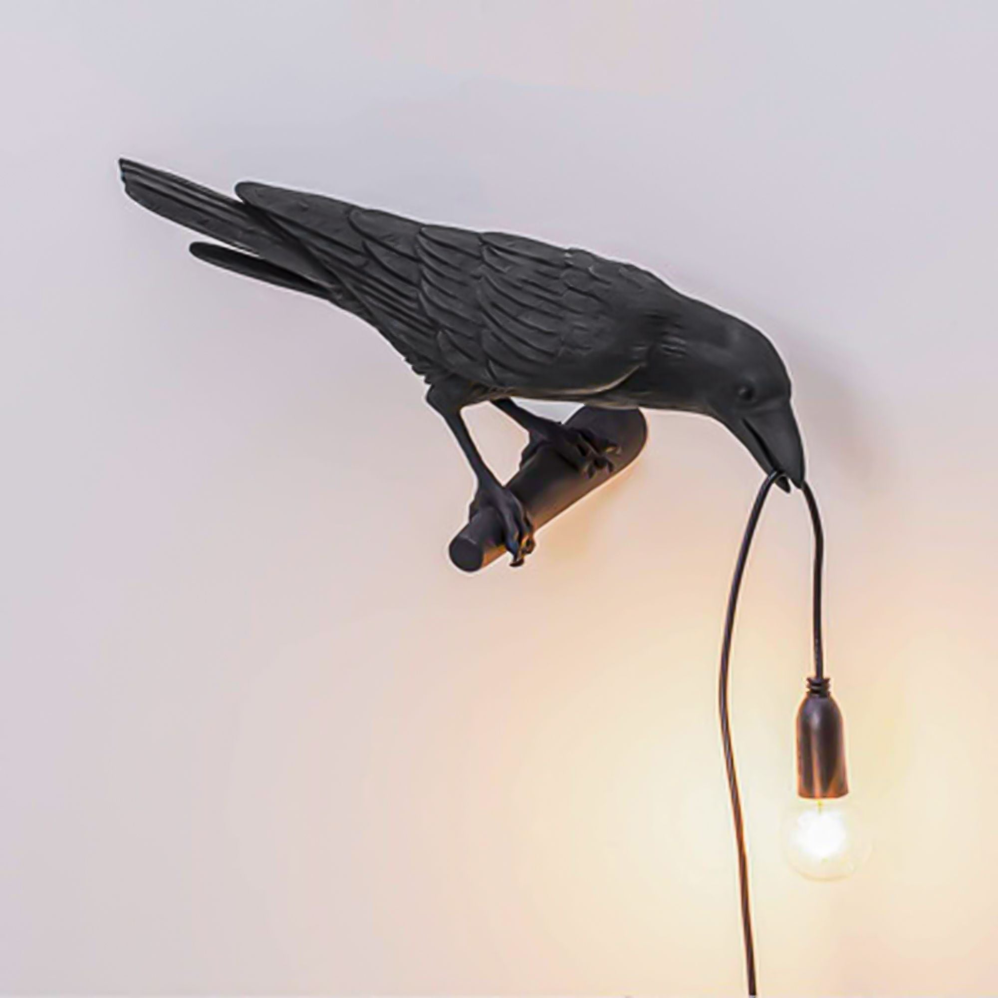 Bird Lamp Resin Crow LED Light Bedroom Wall Sconce Lamp Table Living Room Art Decoration