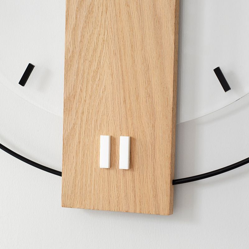 12 Inch Modern Wood Wall Clock, Silent Nordic Minimalist Home Decor Clock