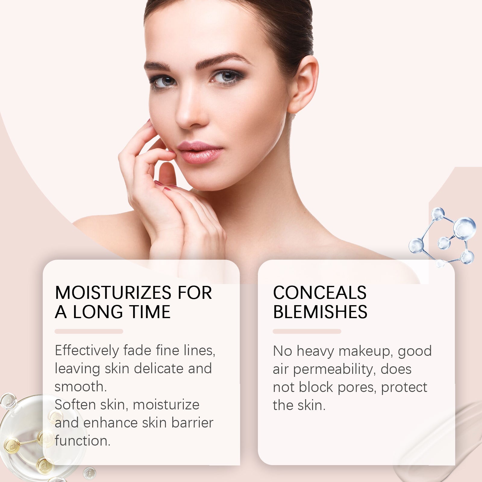 Concealer Liquid Foundation, Hydrating, Natural Finish, Long-lasting, Skin Care ,30ml
