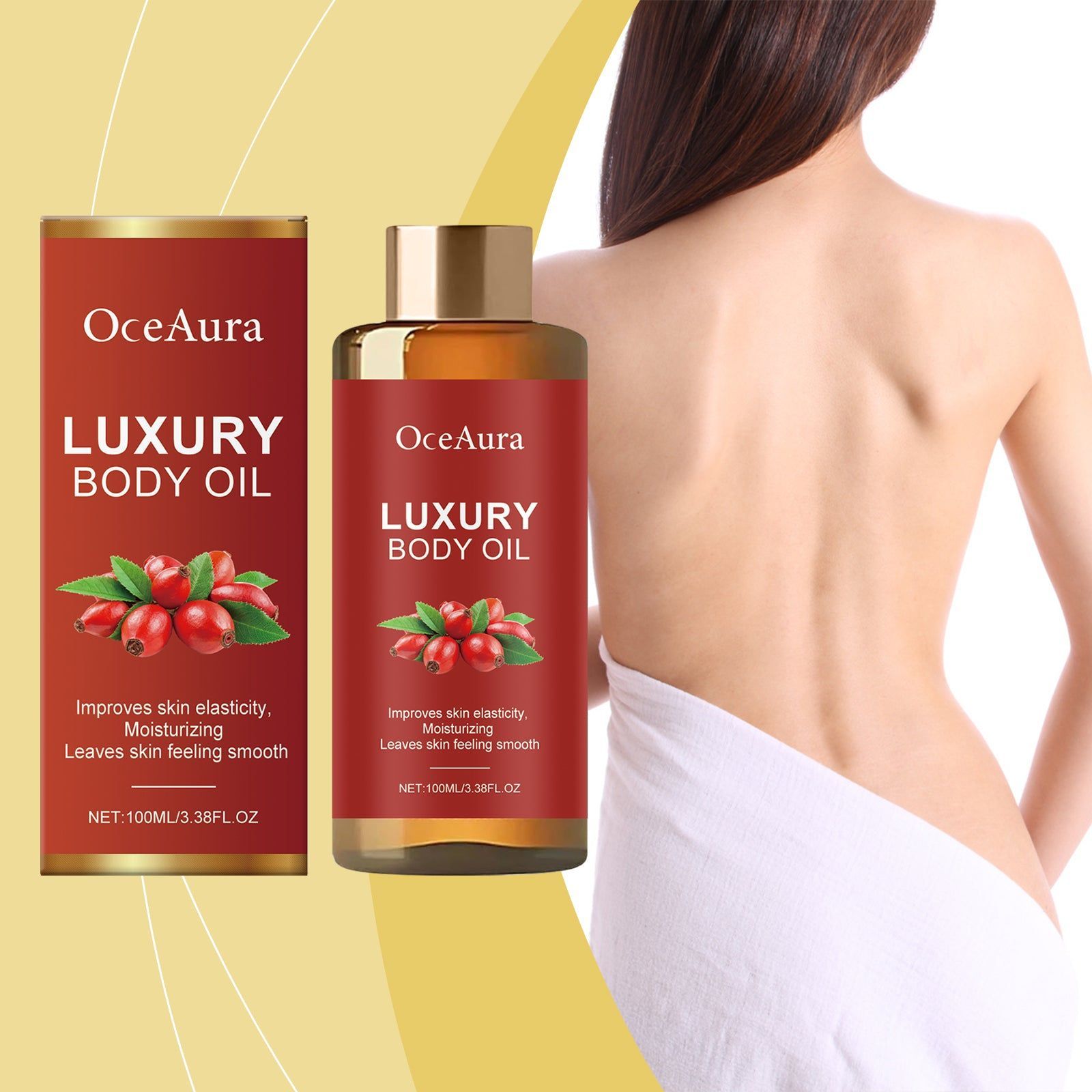 Body Care Oil, Hydrating, Firming, Natural Moisturizer, Essential Oils for Daily Skin Elasticity ,100ml
